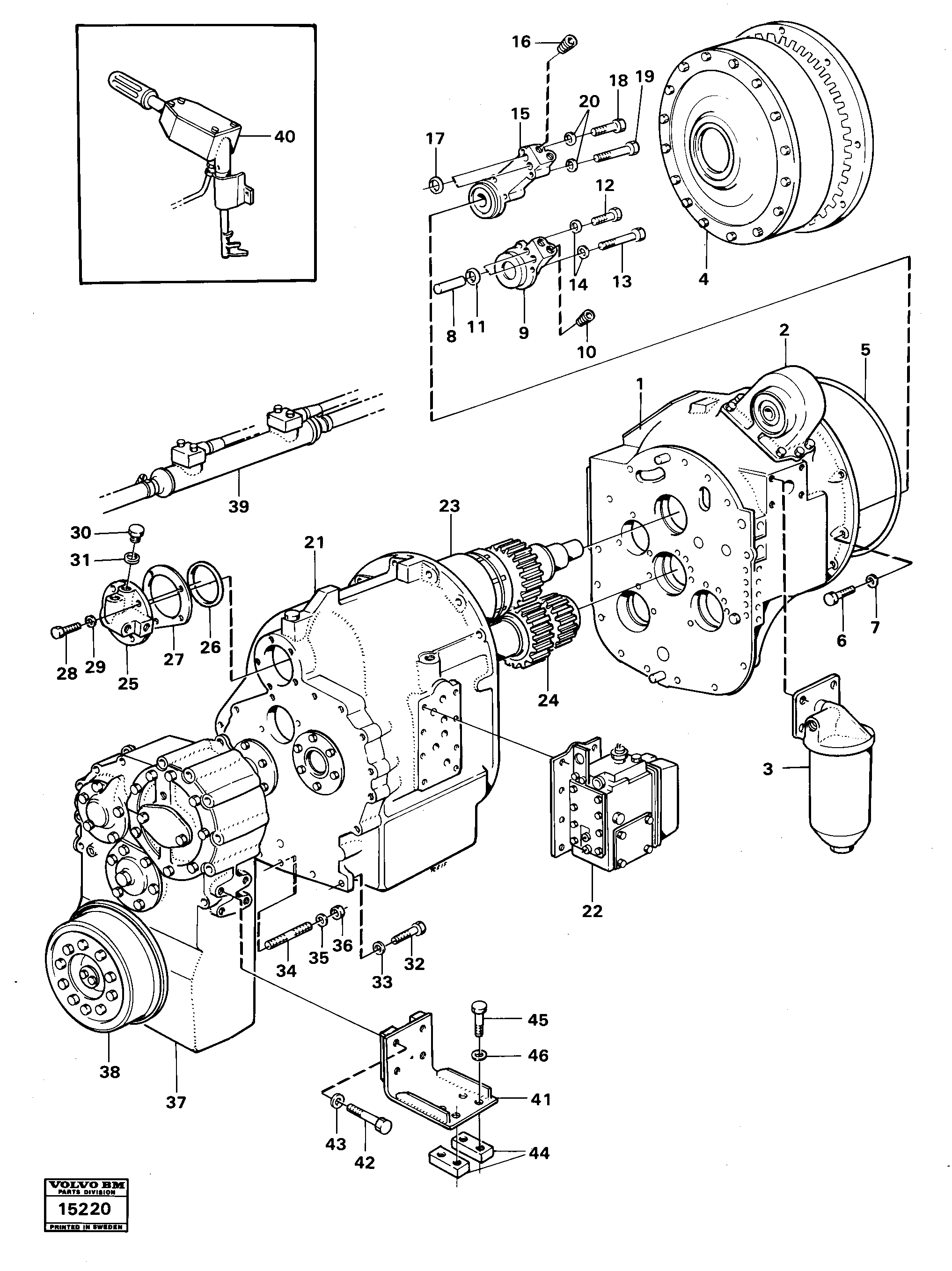 Схема запчастей Volvo 4400 4400 - 100718 Hydraulic transmission with fitting parts 