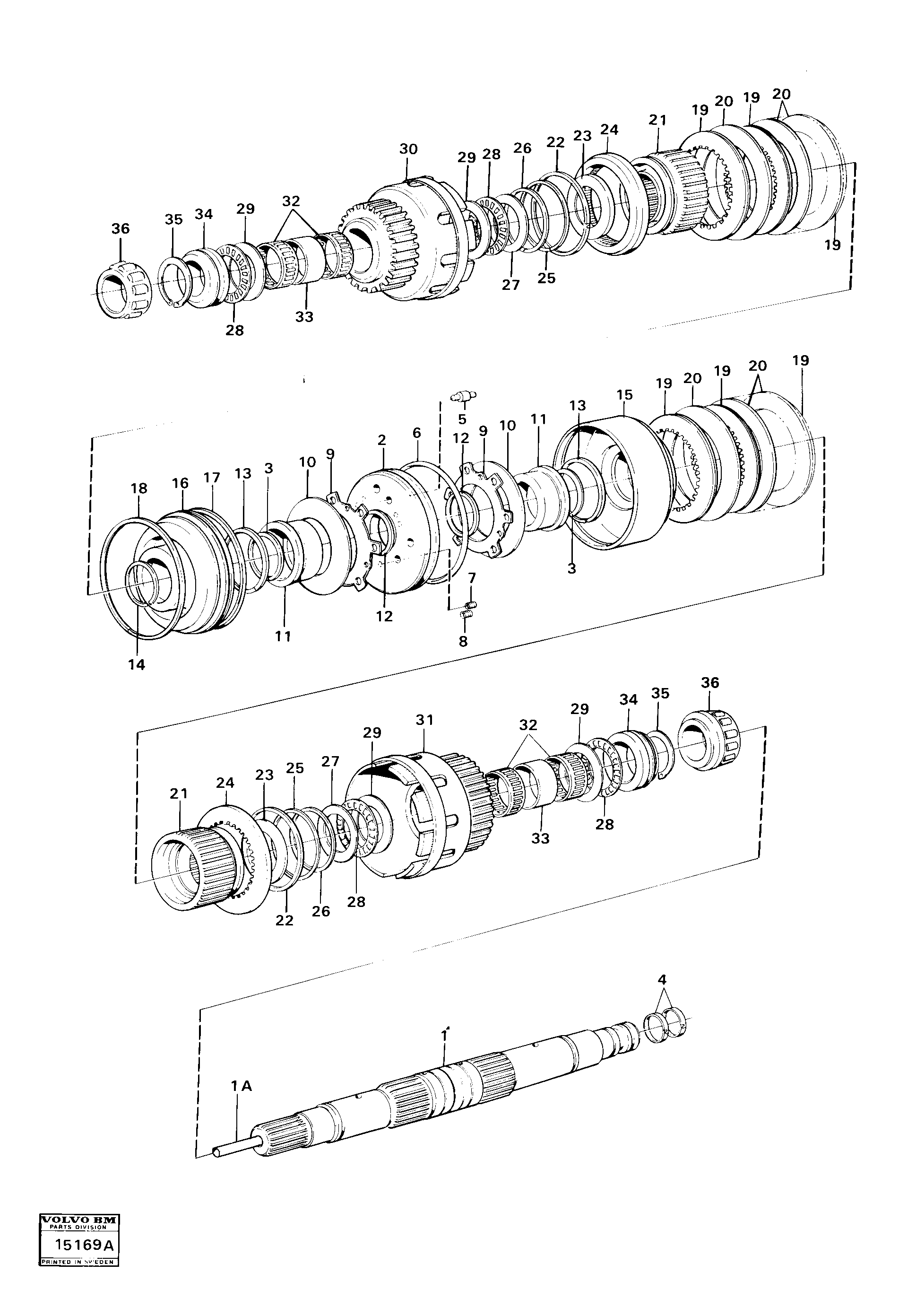 Схема запчастей Volvo 4400 4400 - 11475 Clutches forward and reverse 