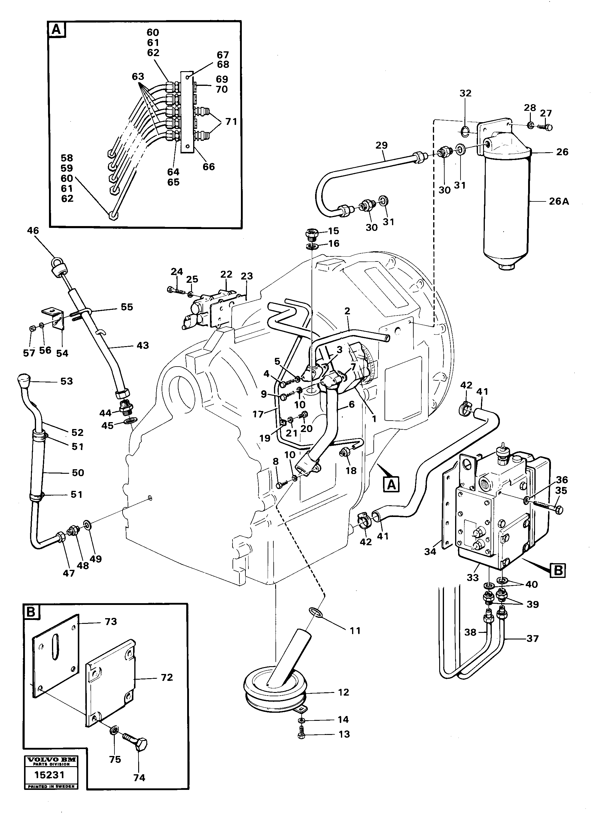 Схема запчастей Volvo 4400 4400 - 92311 Hydraulic lines, valves and filter 