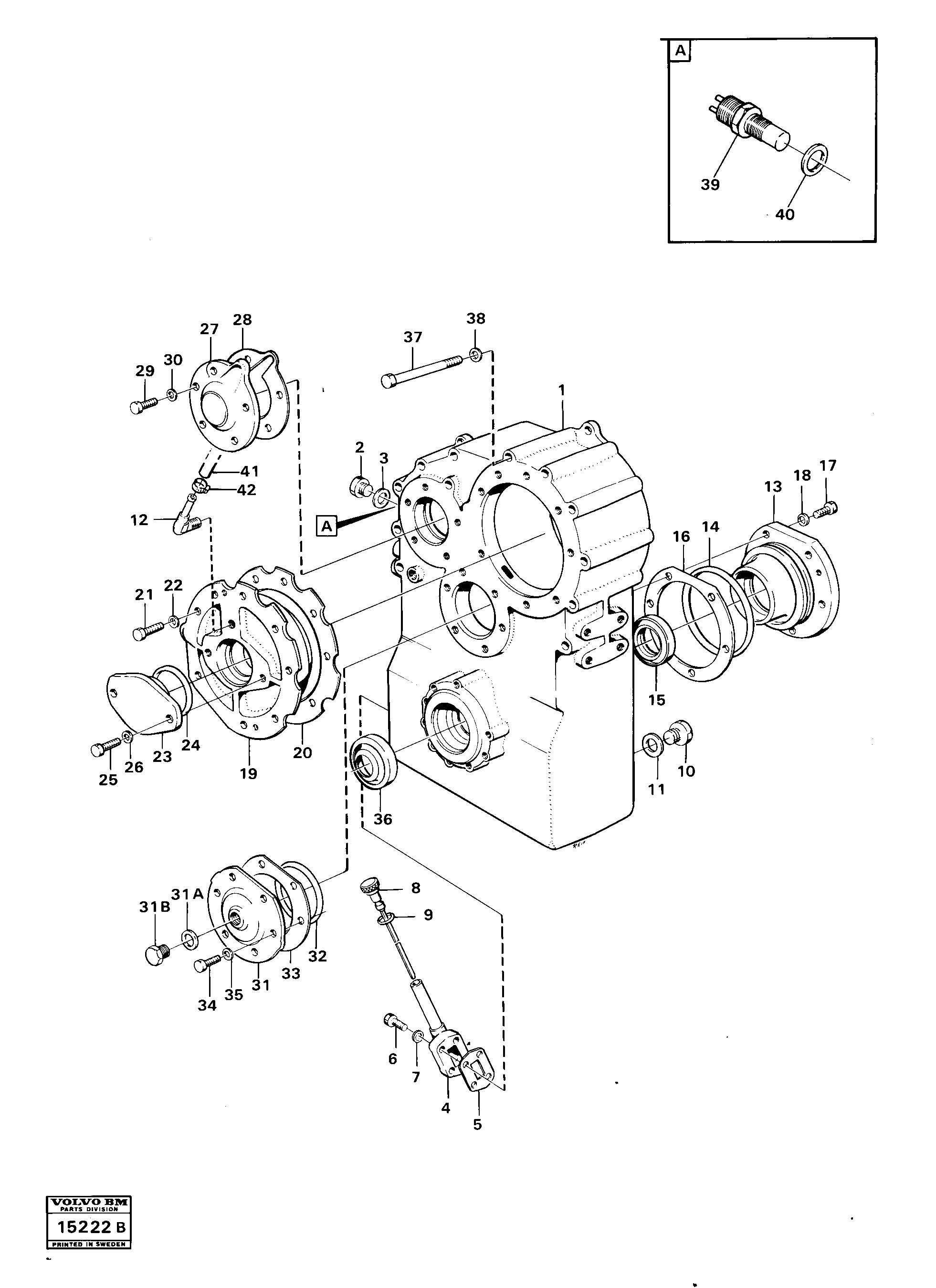 Схема запчастей Volvo 4400 4400 - 70475 Dropbox housing and cover 