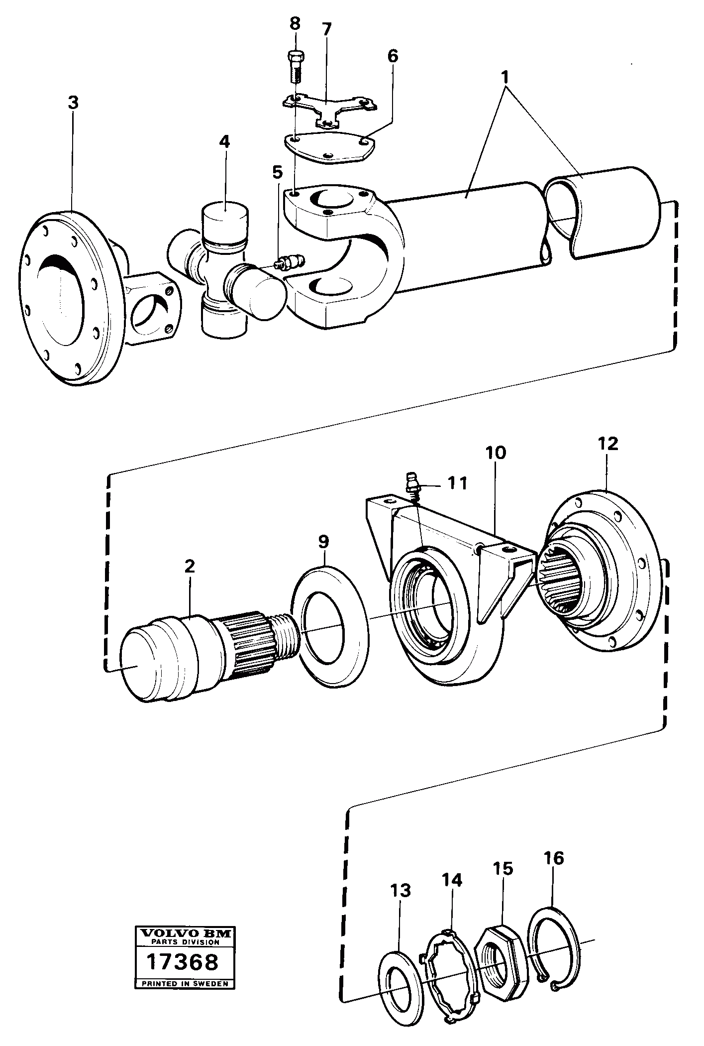 Схема запчастей Volvo 4400 4400 - 22420 Power shaft tillv nr 3708- 