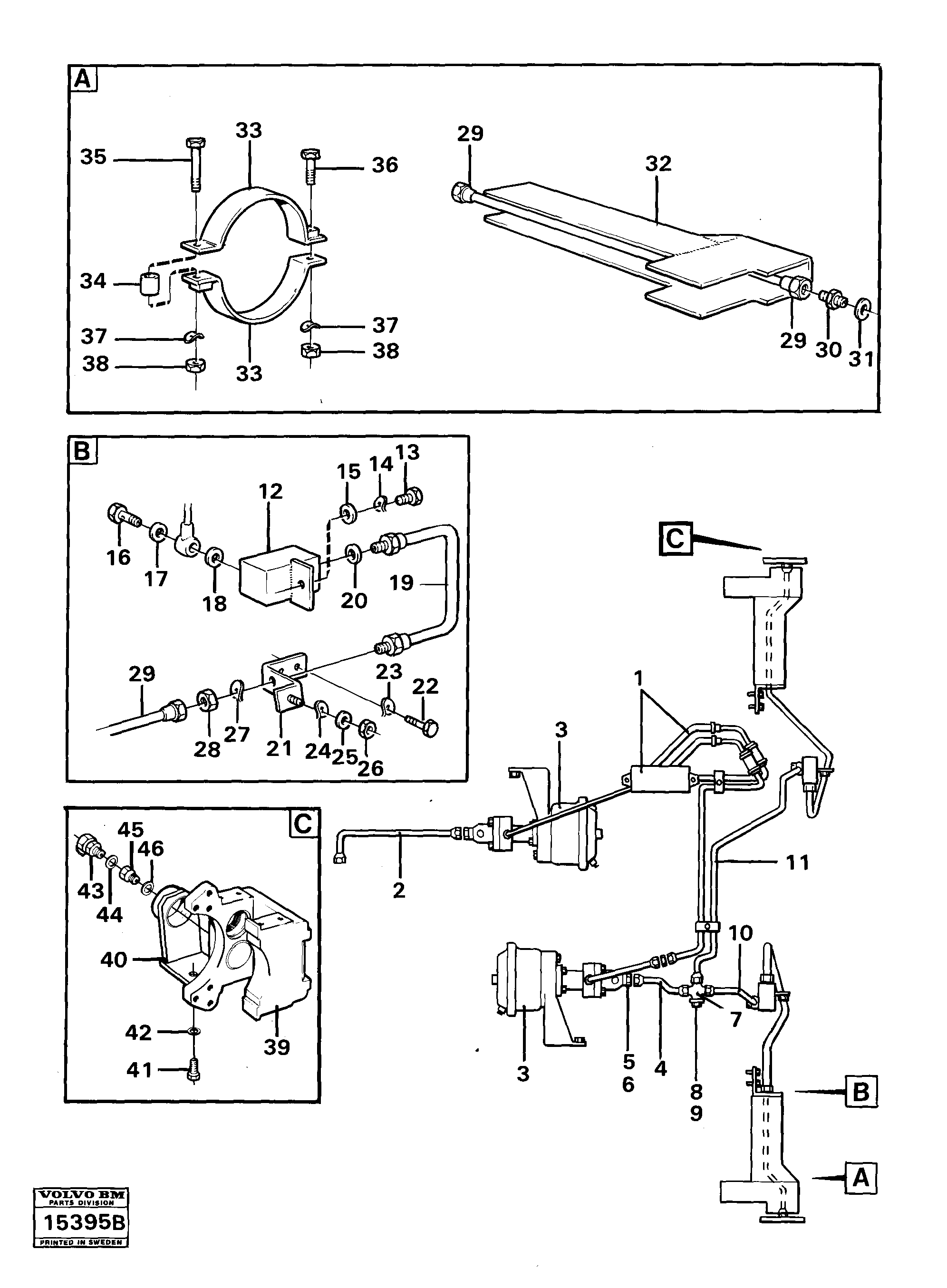 Схема запчастей Volvo 4400 4400 - 23817 Hydraulic system rear Tillv Nr -3743 