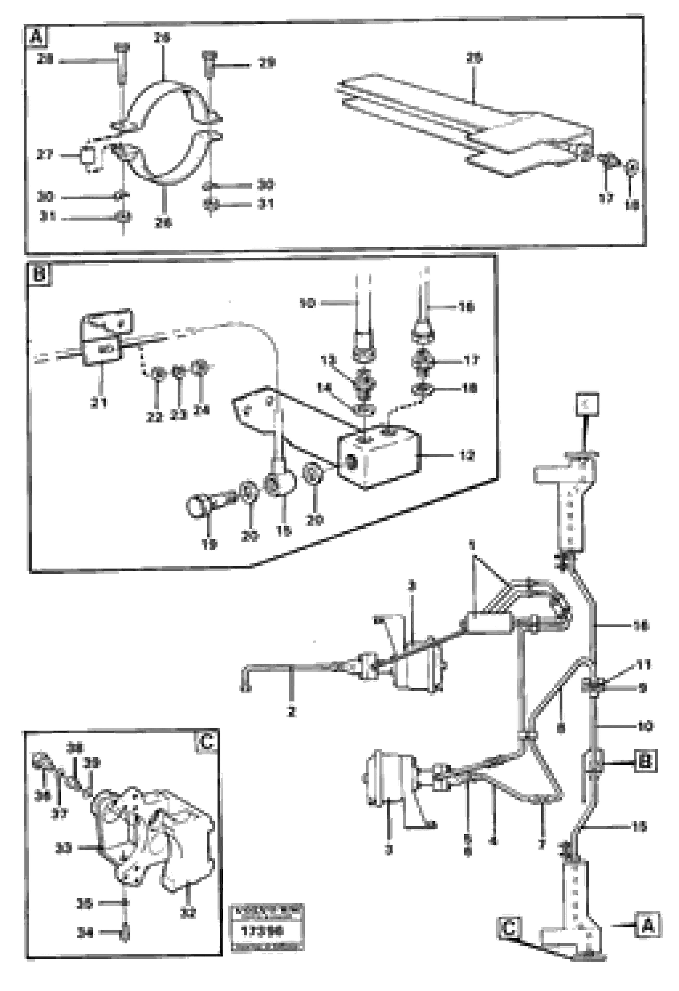 Схема запчастей Volvo 4400 4400 - 23820 Hydraulic system rear Tillv Nr 3744 - 4525 