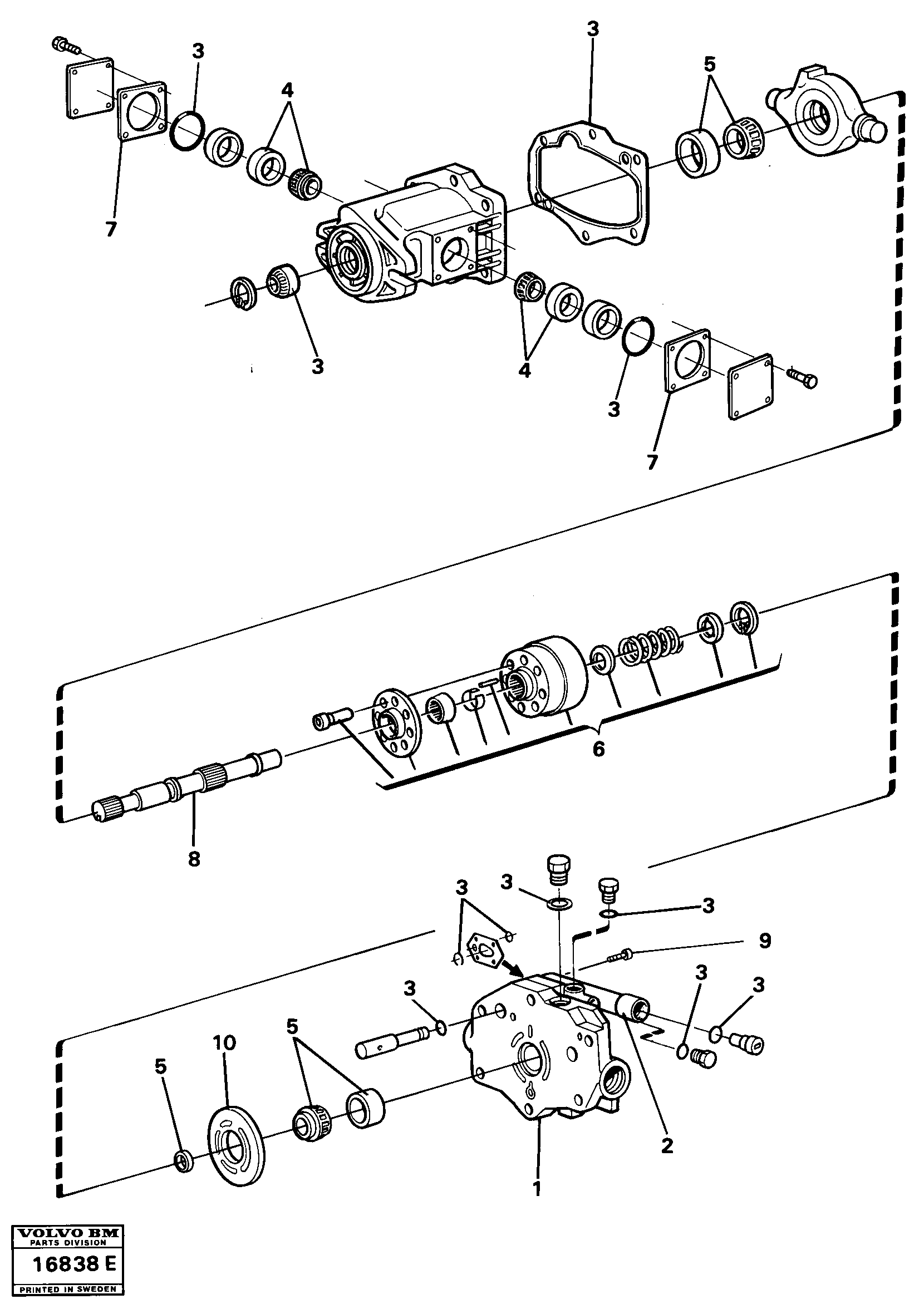 Схема запчастей Volvo 4400 4400 - 61748 Hydraulic pump tillv nr 4526- 