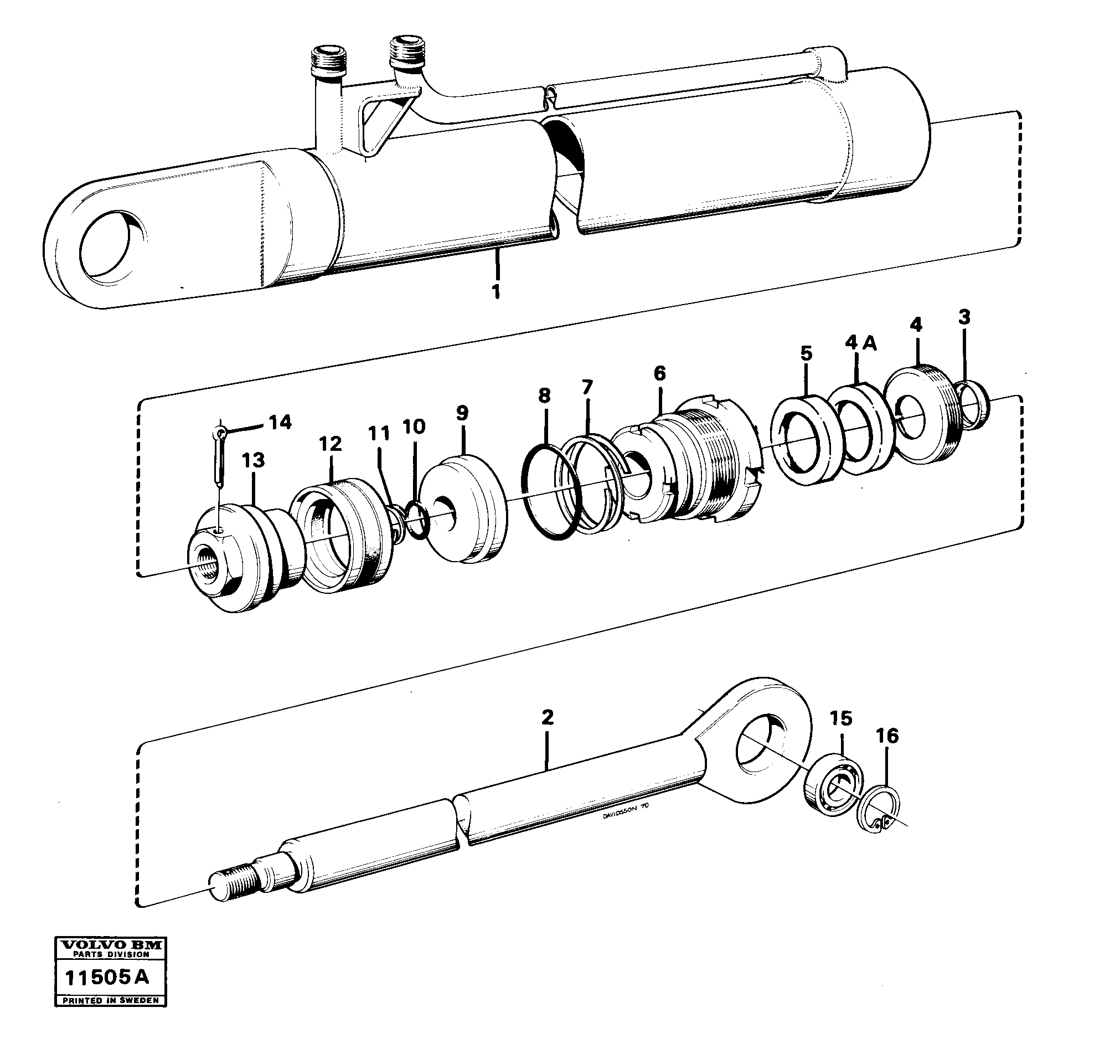 Схема запчастей Volvo 4400 4400 - 65353 Hydraulic cylinder tillv nr -4525 