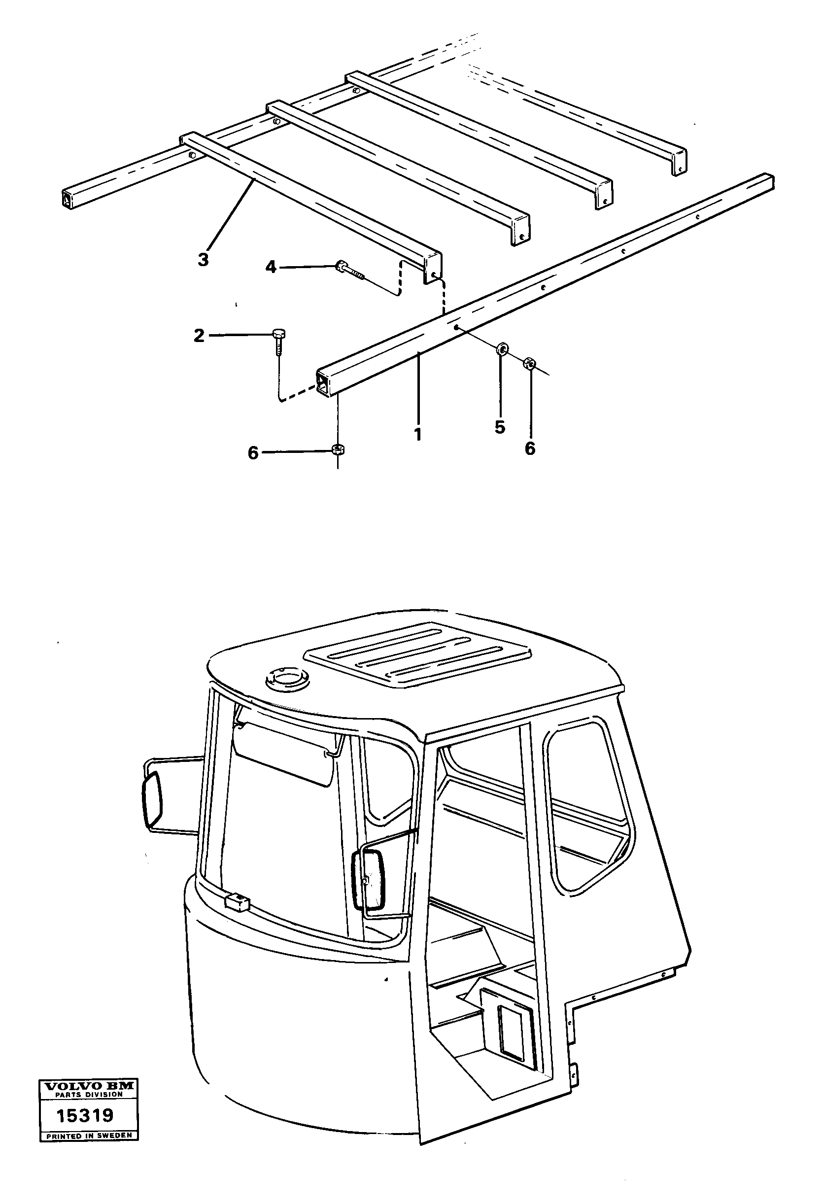 Схема запчастей Volvo 4400 4400 - 16766 Safety roof 98547 