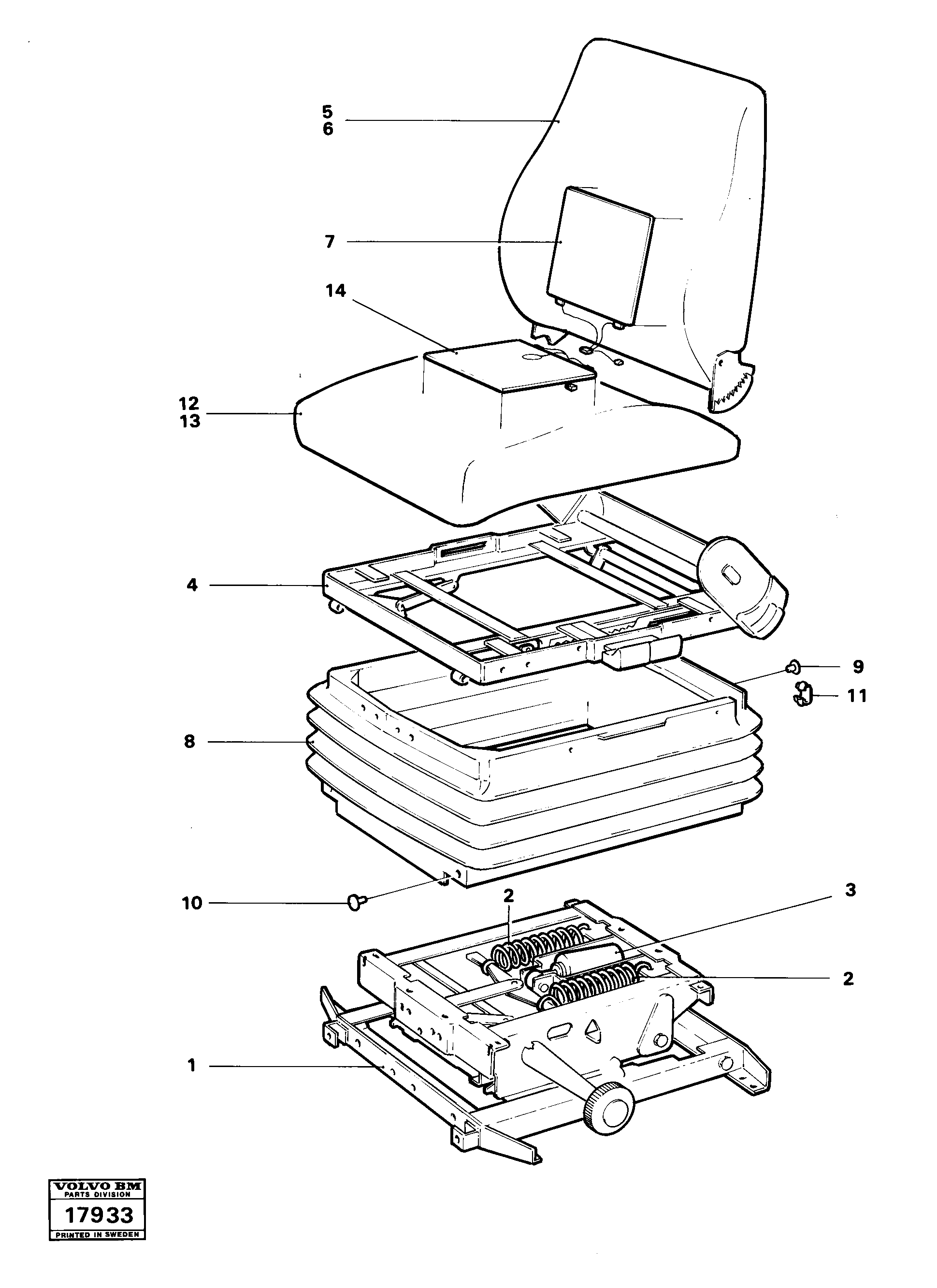 Схема запчастей Volvo 4400 4400 - 30867 Operators seat 