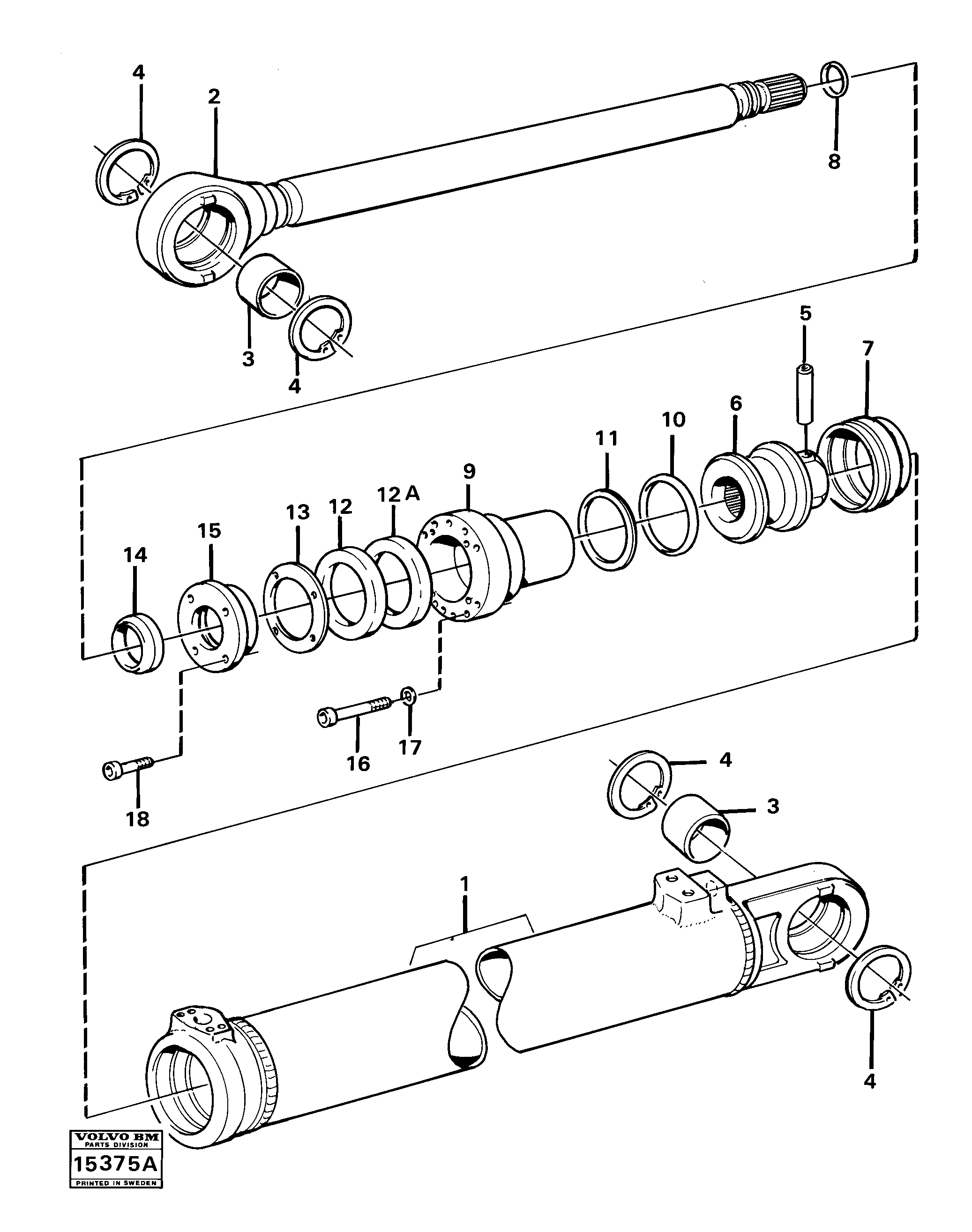 Схема запчастей Volvo 4400 4400 - 27192 Hydraulic cylinder tilting 