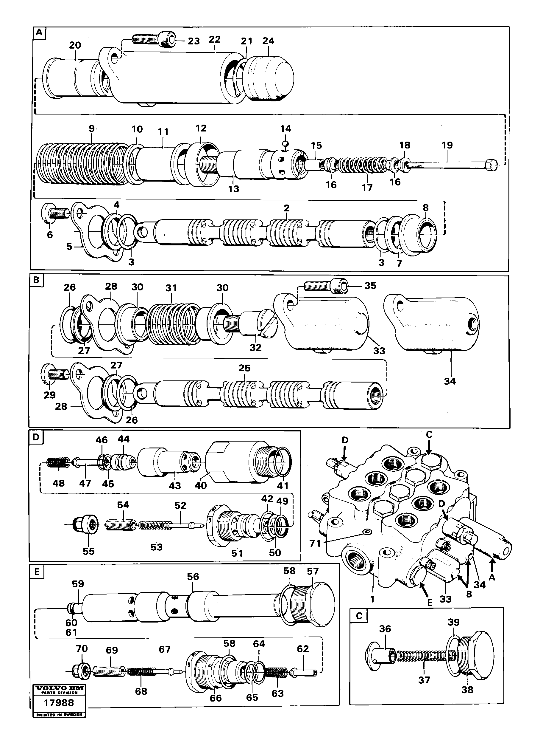 Схема запчастей Volvo 4400 4400 - 91986 Control valve tillv nr 5596-5695, 5731- 