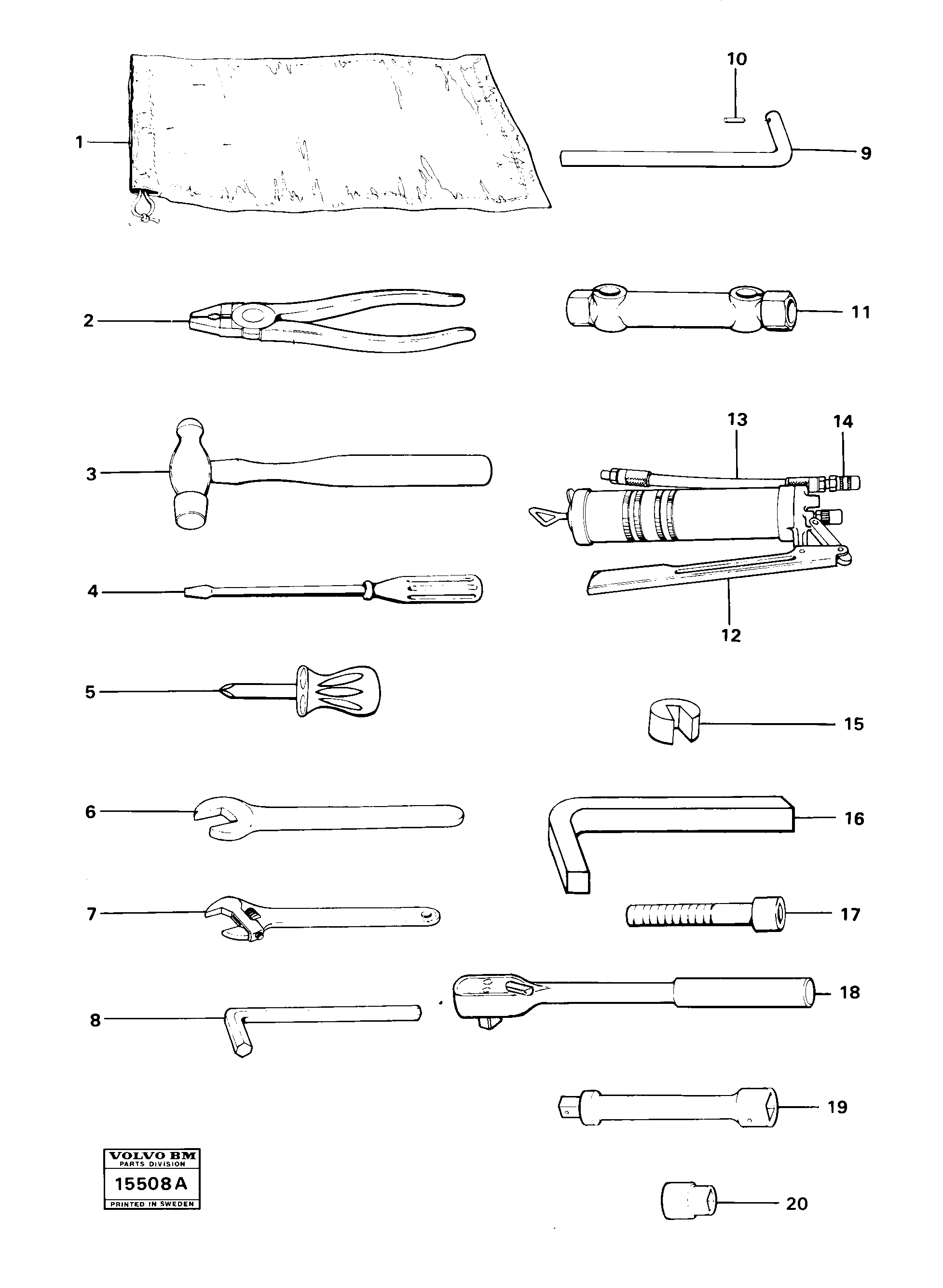 Схема запчастей Volvo 4400 4400 - 52129 Tools 98192 