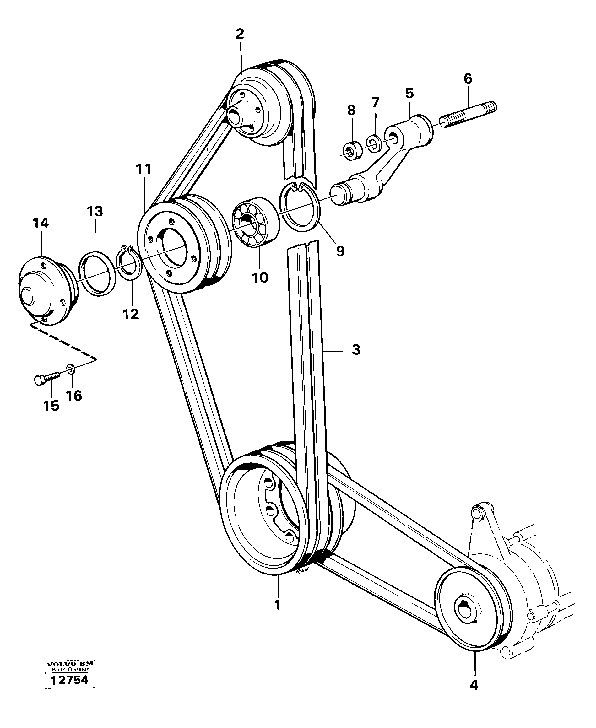 Схема запчастей Volvo 4500 4500 - 23068 Belt transmission 