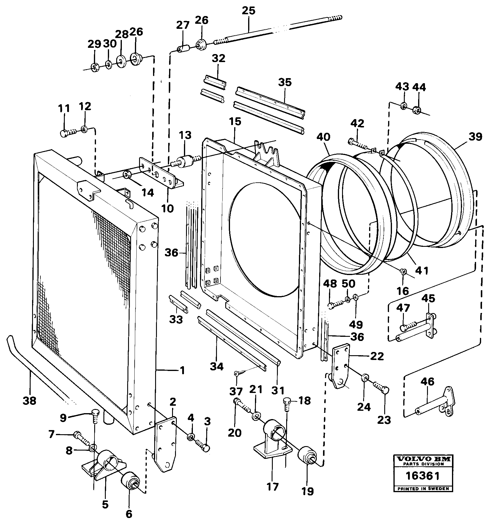 Схема запчастей Volvo 4500 4500 - 27195 Radiator with fitting parts Tillv Nr -2275 