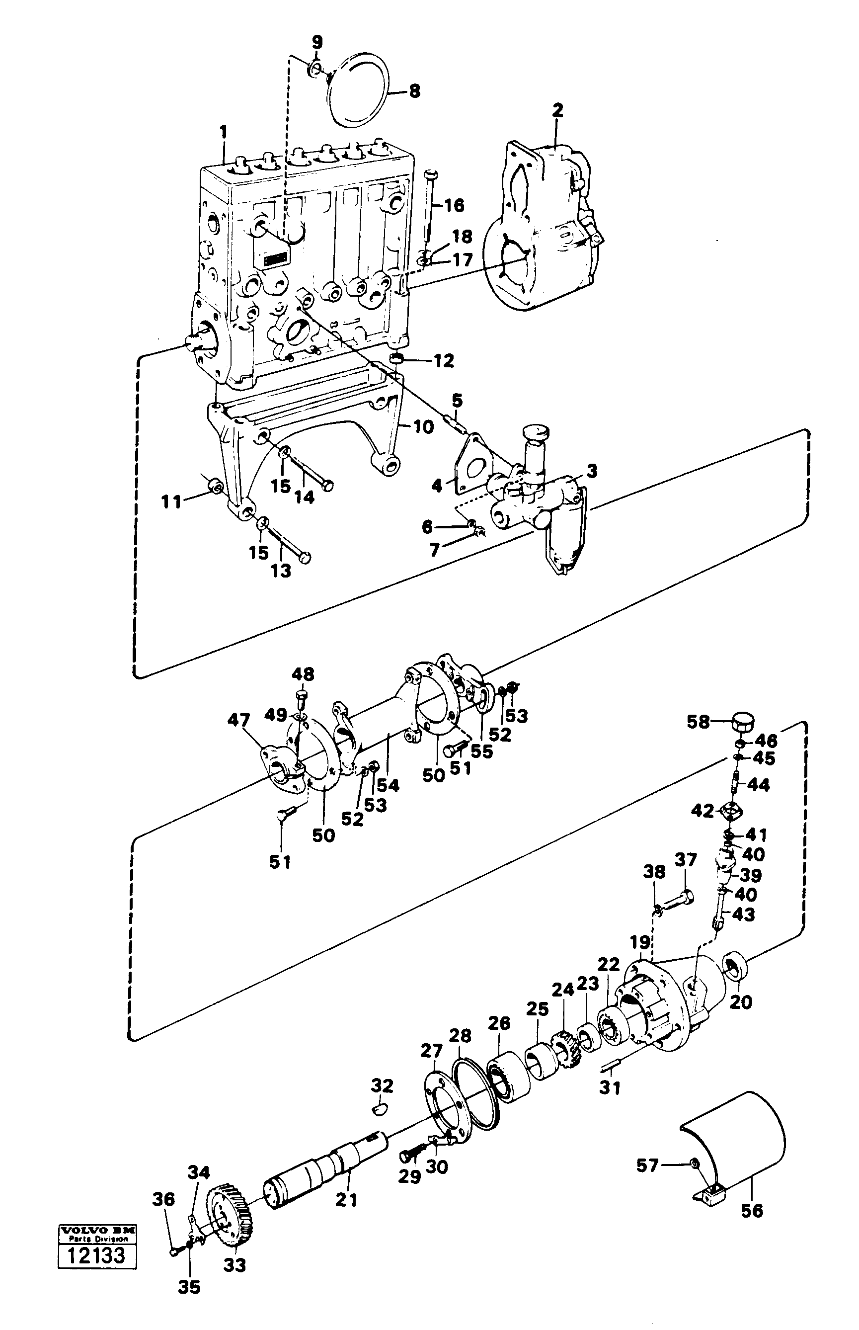 Схема запчастей Volvo 4500 4500 - 88448 Fuel-injection pump with drive Td 70 H 