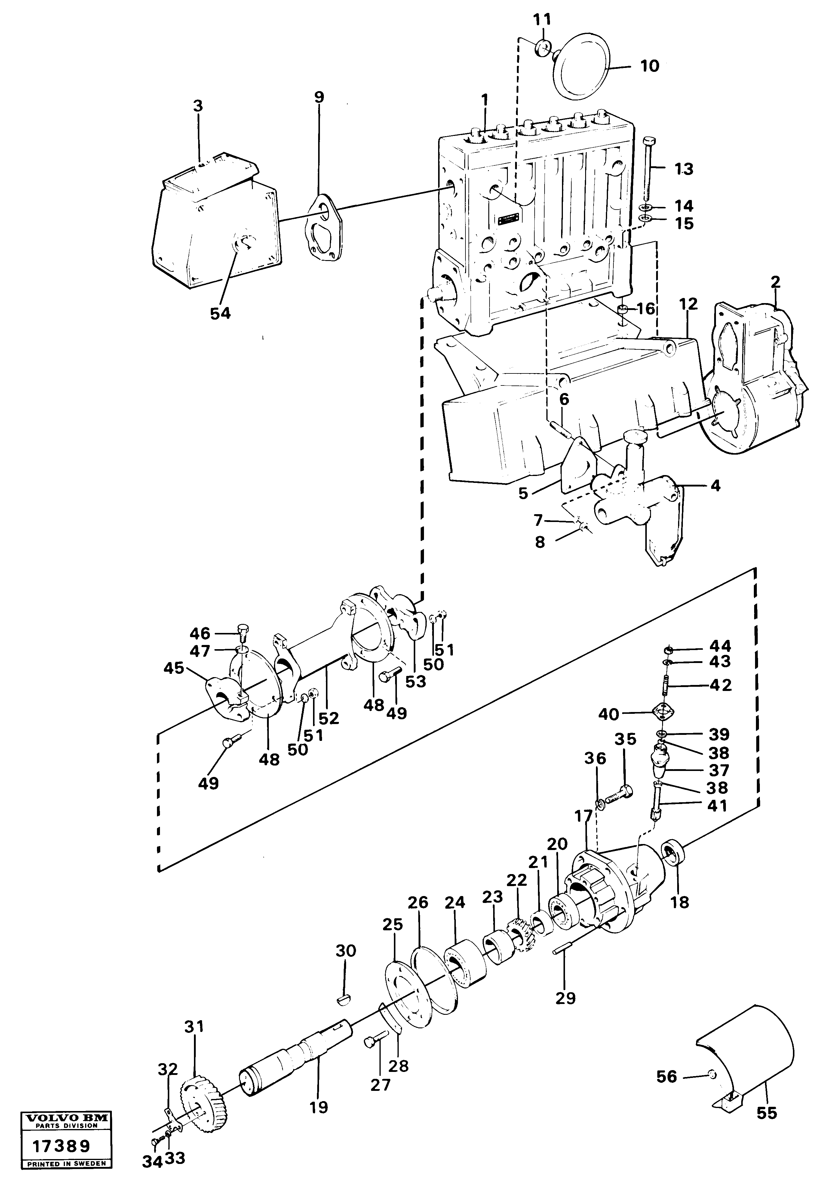 Схема запчастей Volvo 4500 4500 - 88677 Fuel-injection pump with drive Td 70 G 