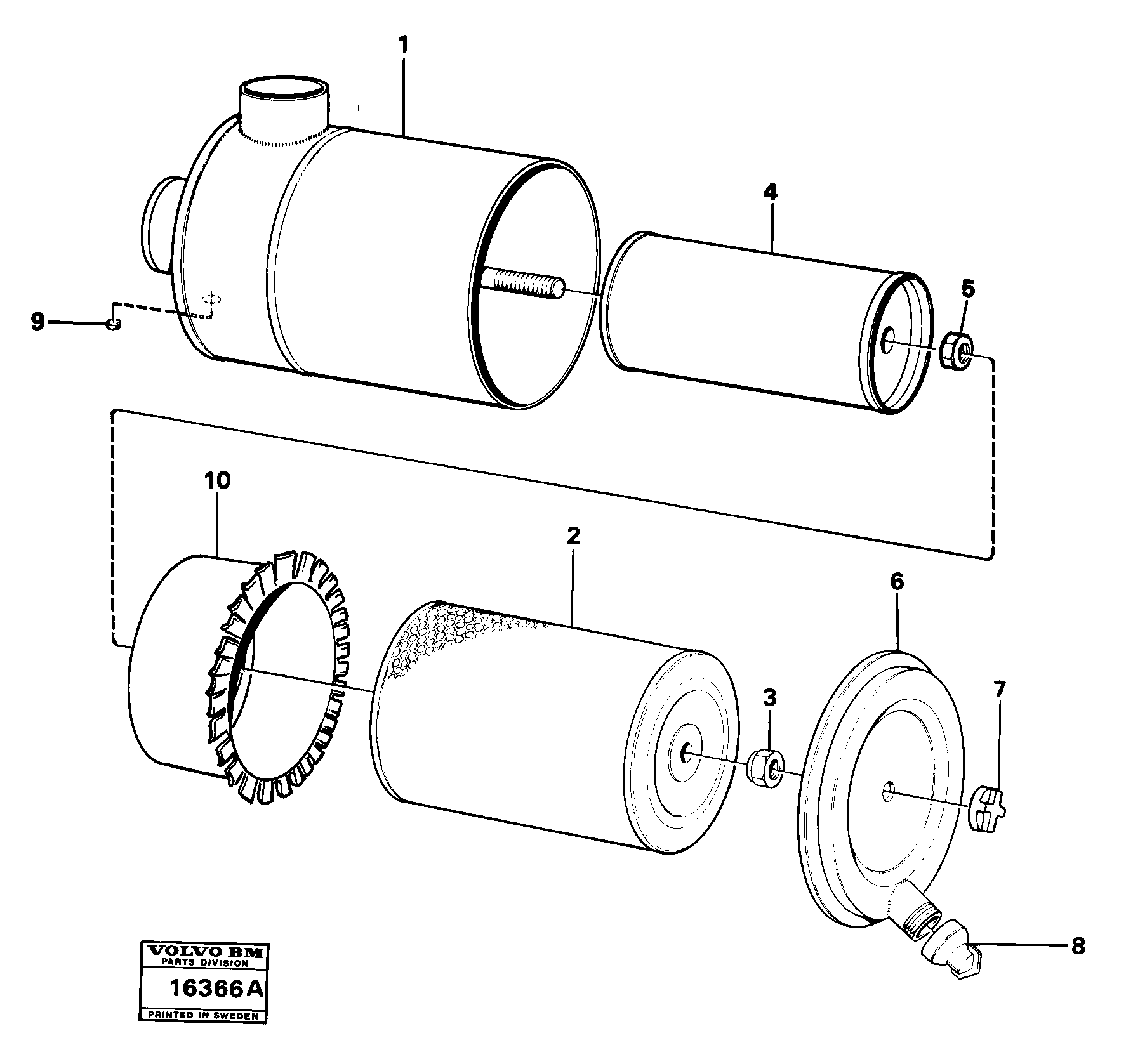 Схема запчастей Volvo 4500 4500 - 19248 Фильтр воздушный 