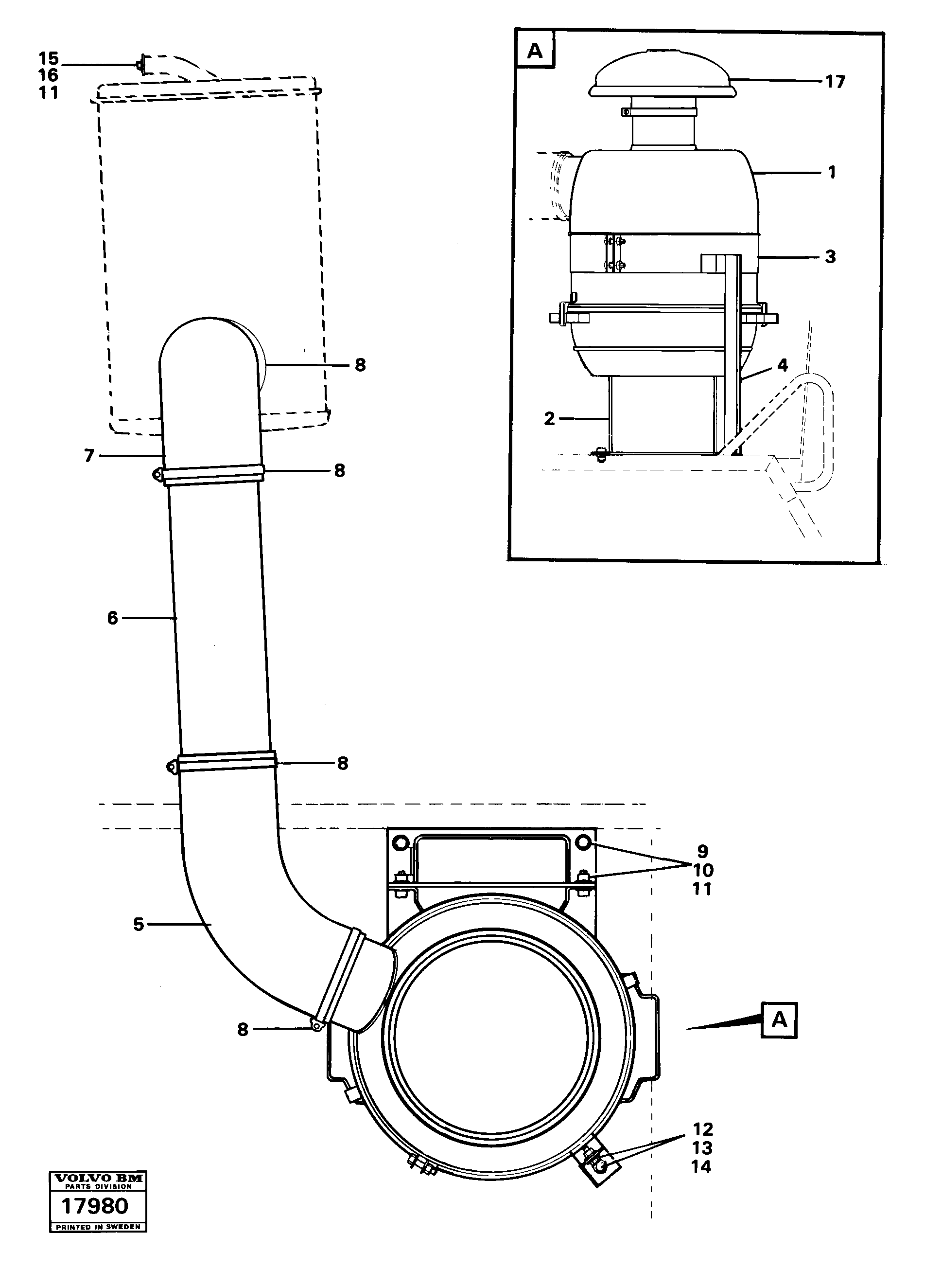 Схема запчастей Volvo 4500 4500 - 9974 Air cleaner 99818 