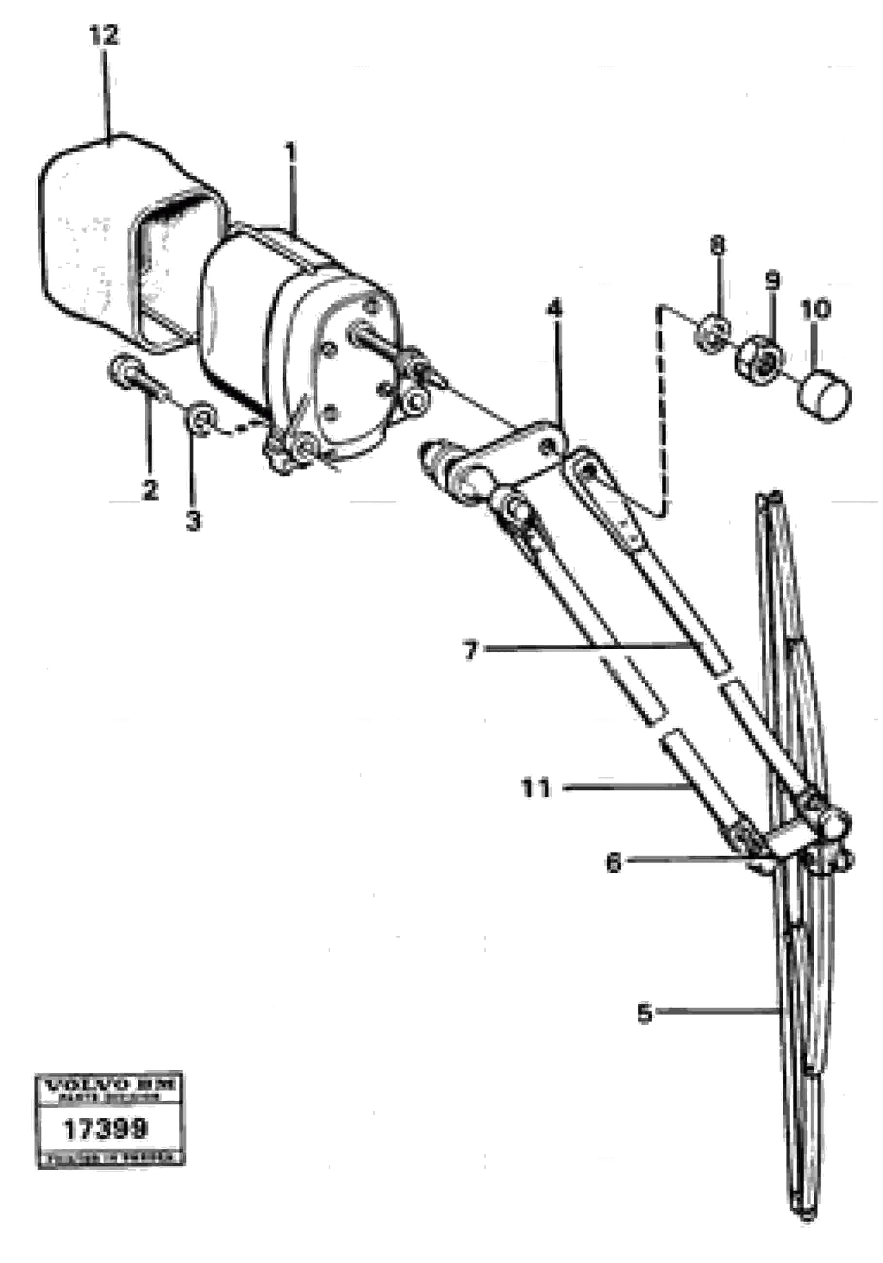 Схема запчастей Volvo 4500 4500 - 12116 Windshield wipers front Cab No - 1254 