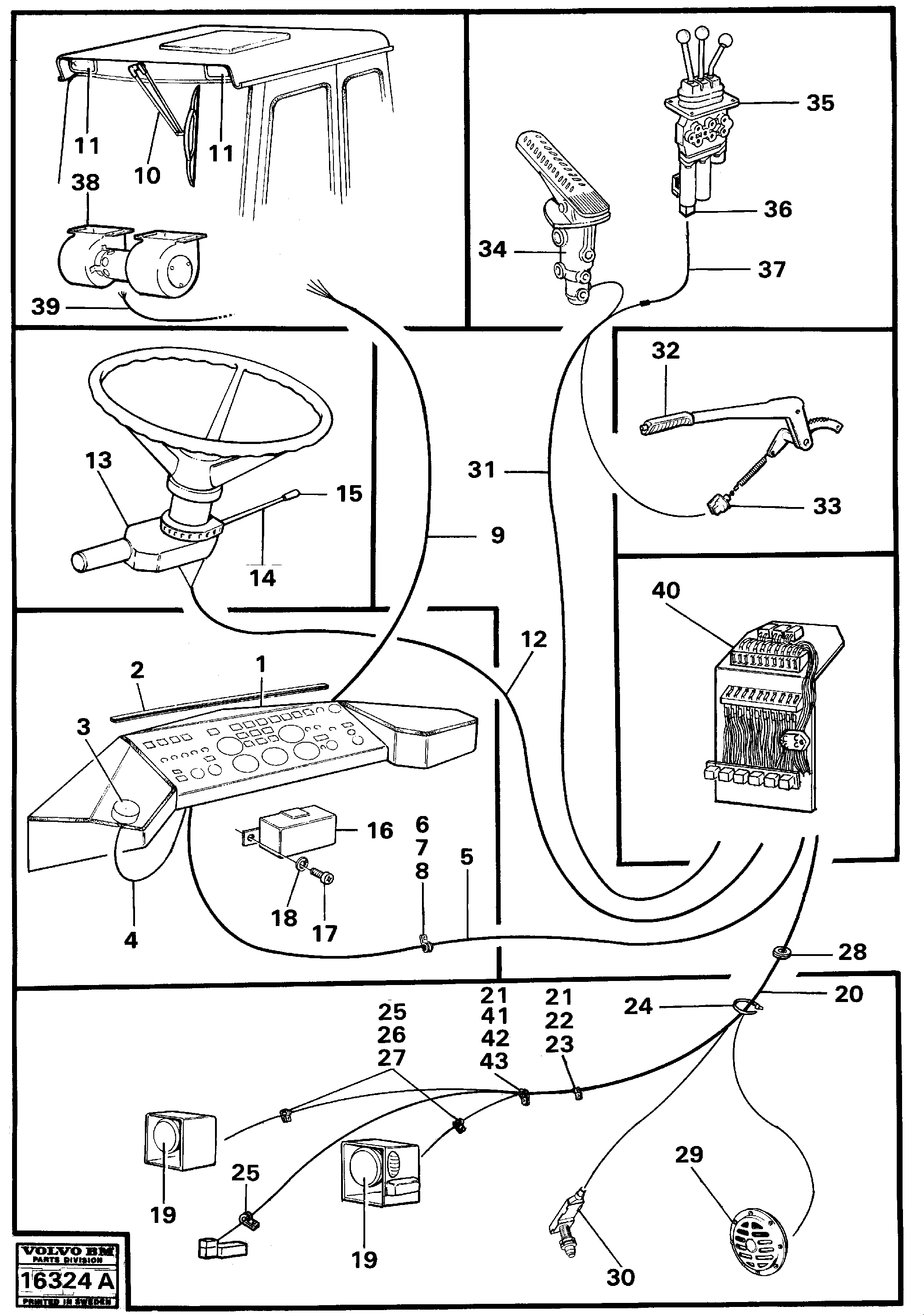 Схема запчастей Volvo 4500 4500 - 19252 Electric system front 