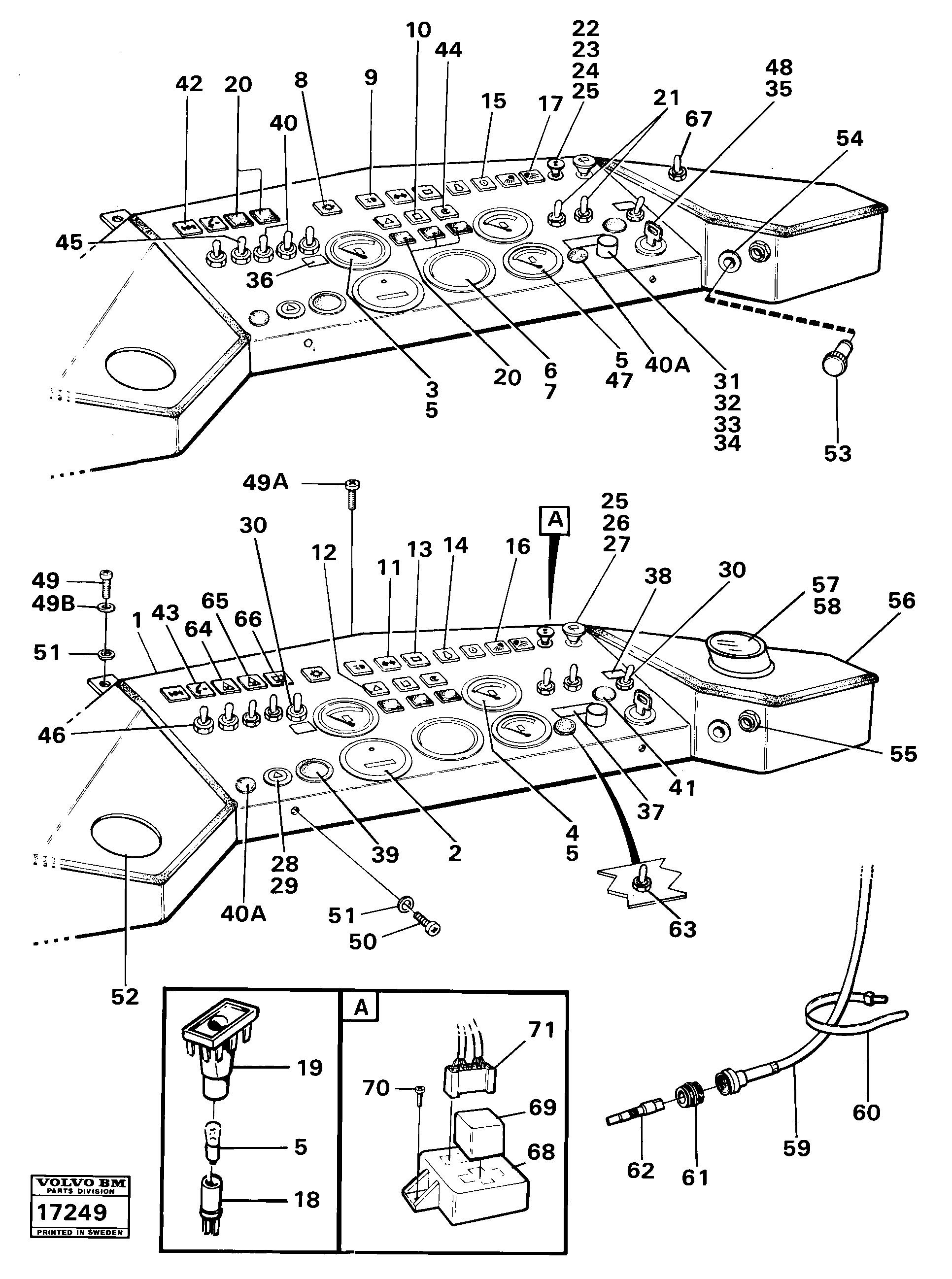 Схема запчастей Volvo 4500 4500 - 57371 Instruments and instrument panel 