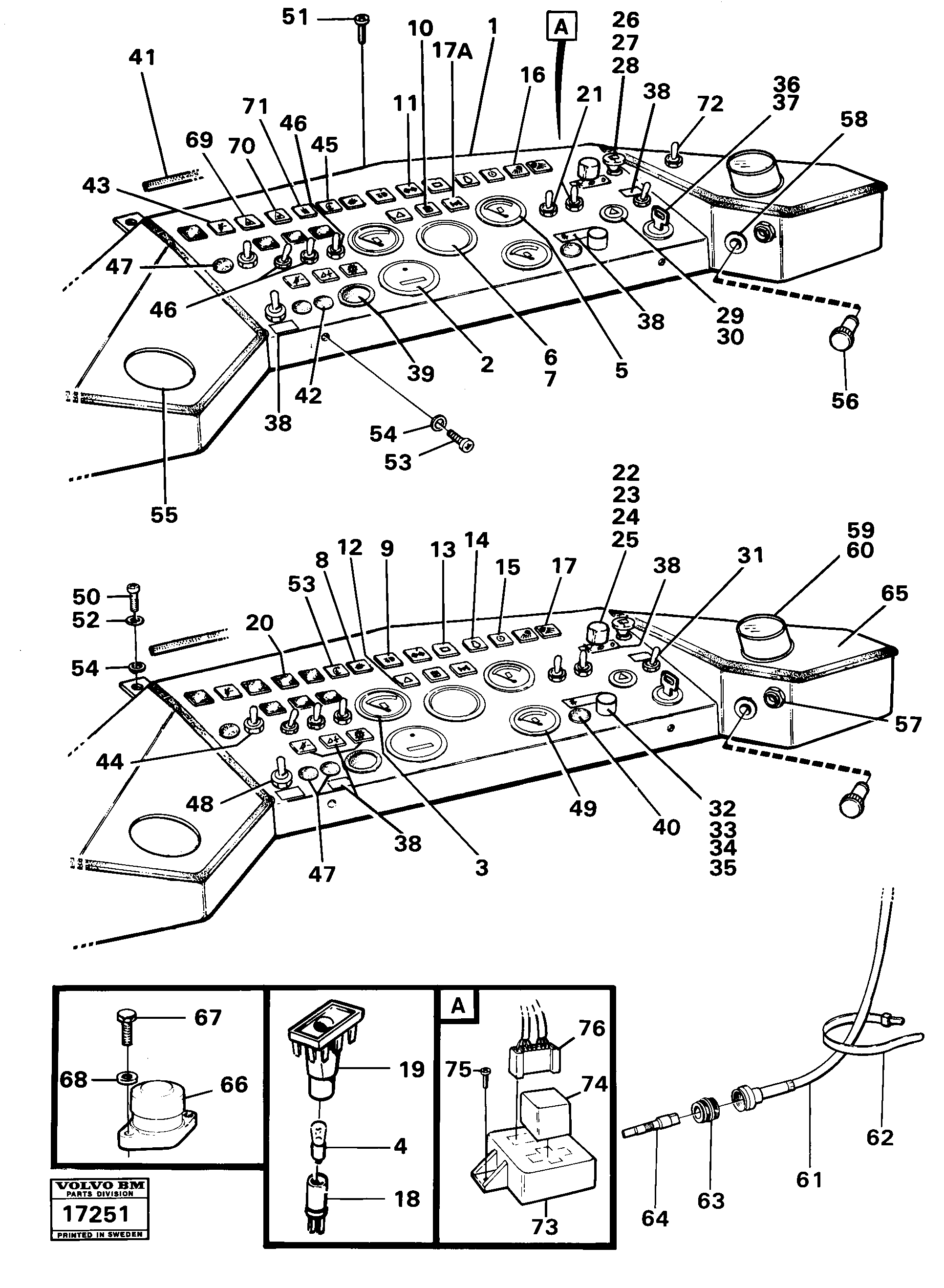 Схема запчастей Volvo 4500 4500 - 57372 Instruments and instrument panel 