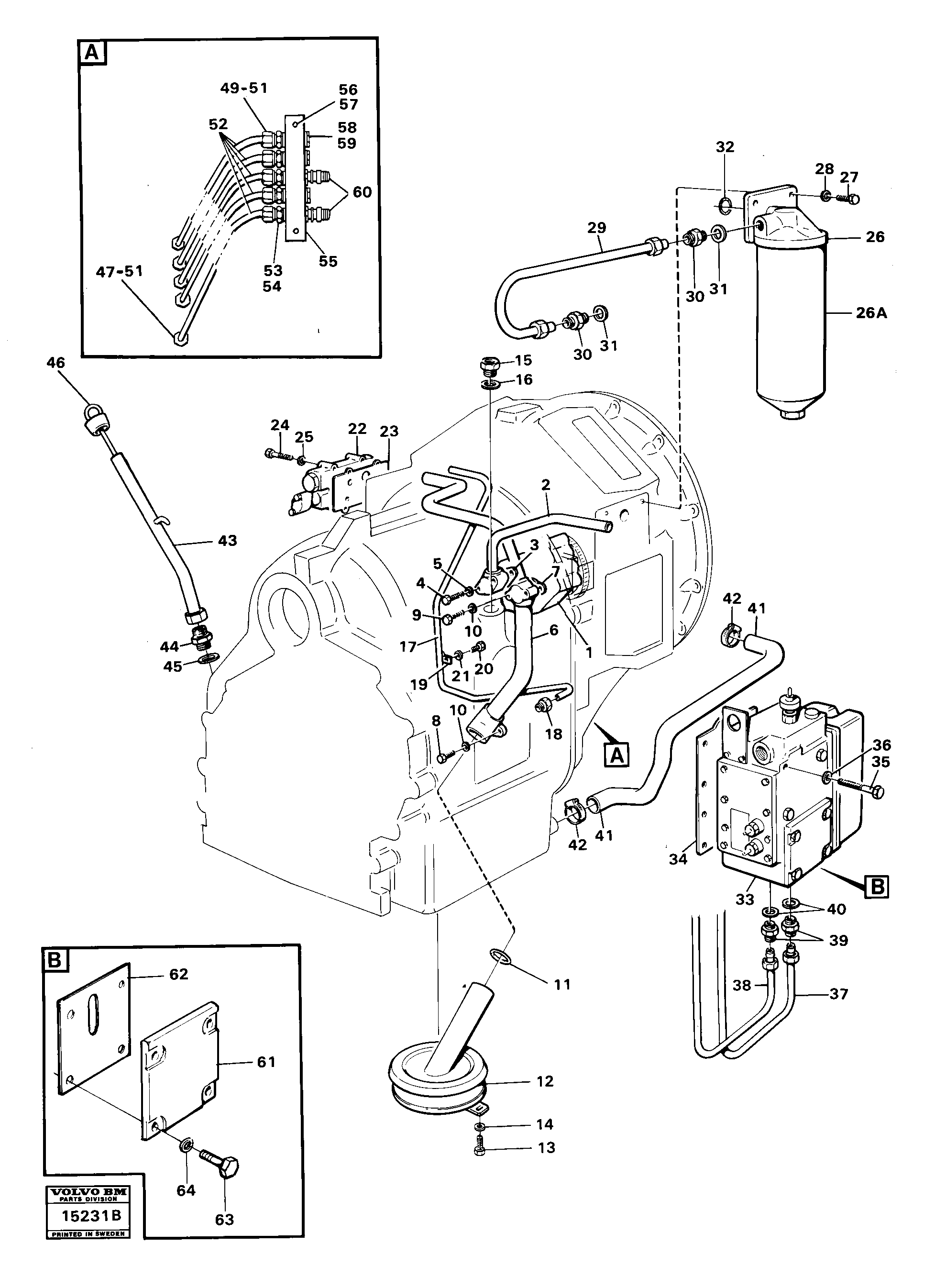 Схема запчастей Volvo 4500 4500 - 92920 Hydraulic lines, valves and filter Tillv Nr -2600 