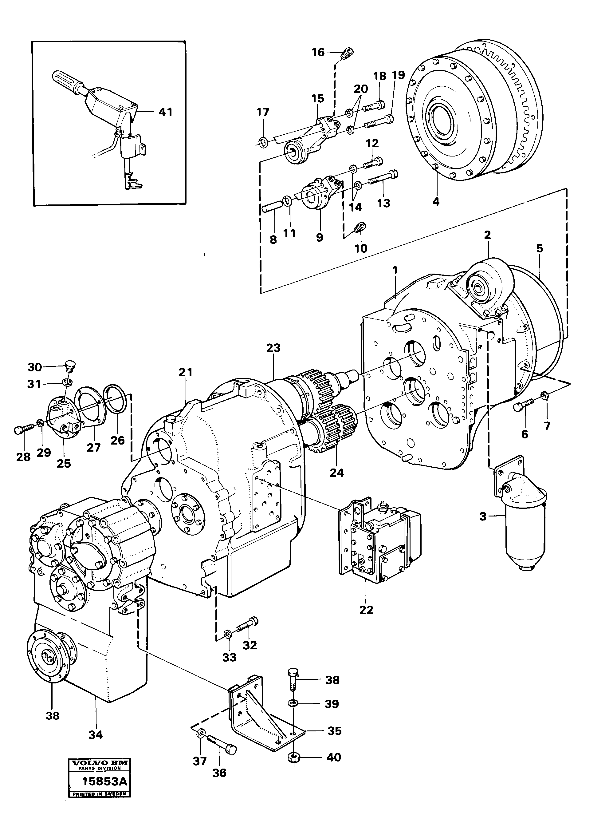 Схема запчастей Volvo 4500 4500 - 98030 Power transmission with fitting parts Tillv Nr-2600 