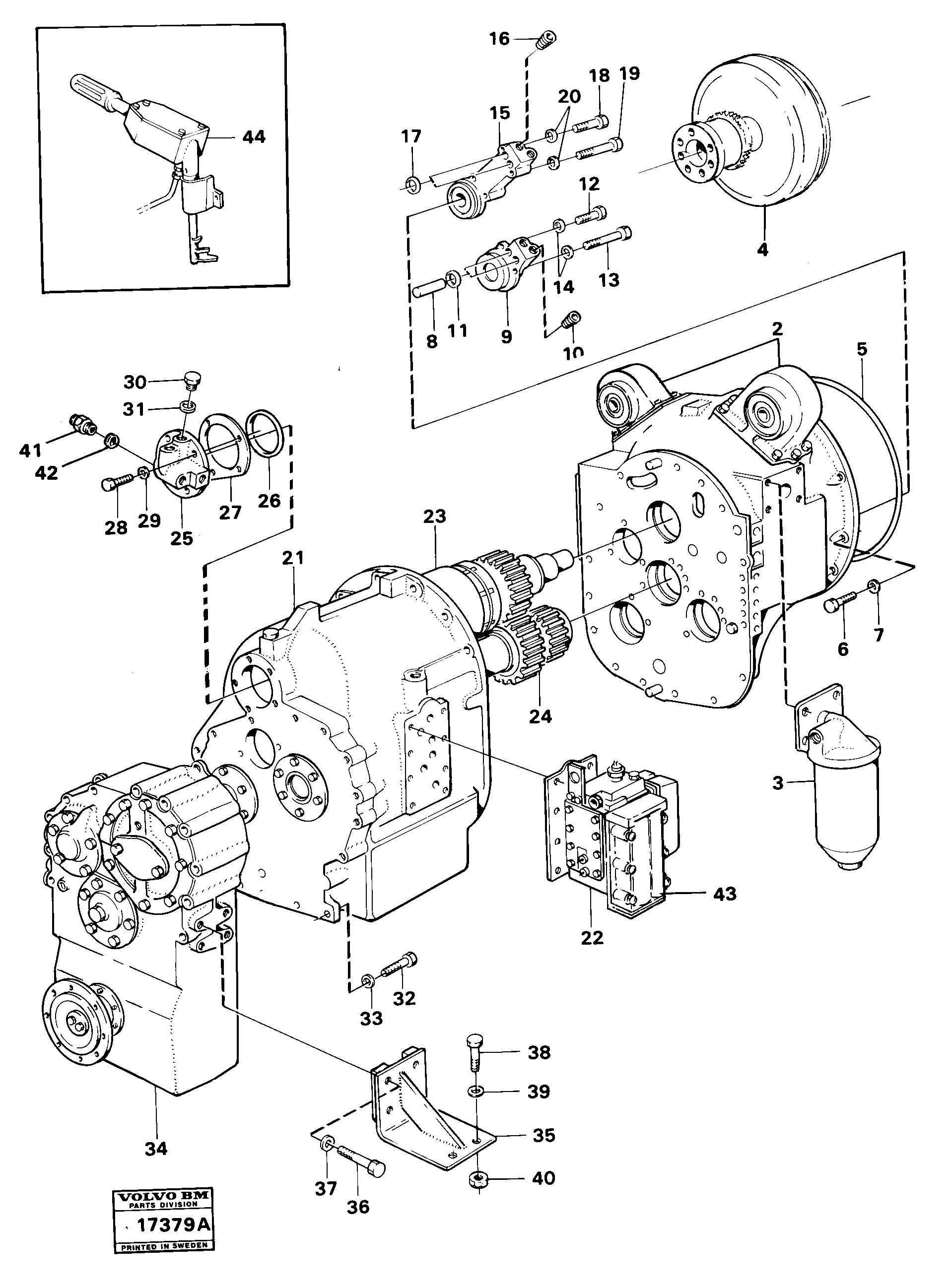 Схема запчастей Volvo 4500 4500 - 99827 Power transmission with fitting parts Tillv Nr 2601- 