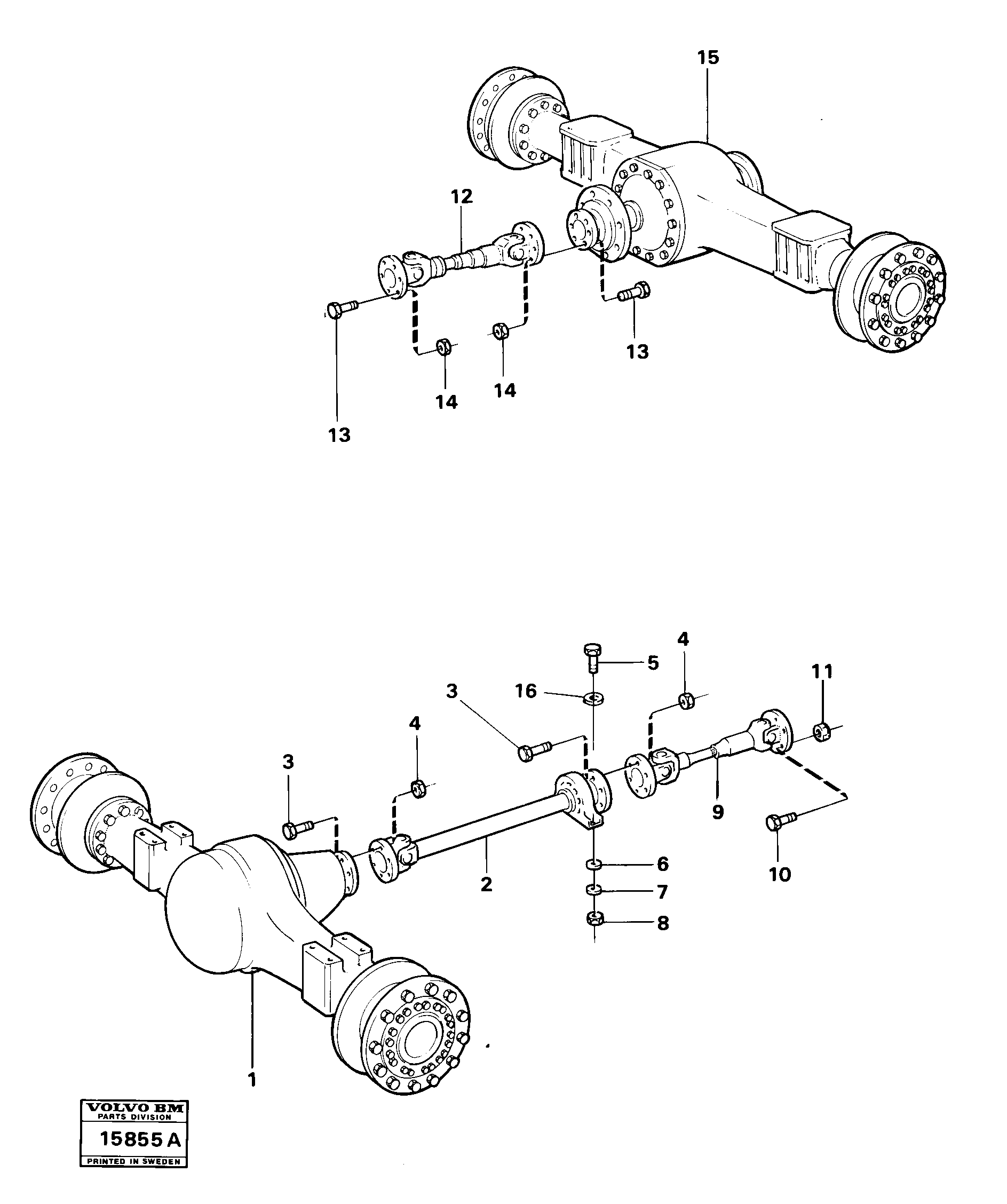 Схема запчастей Volvo 4500 4500 - 30926 Propeller shafts with fitting parts 