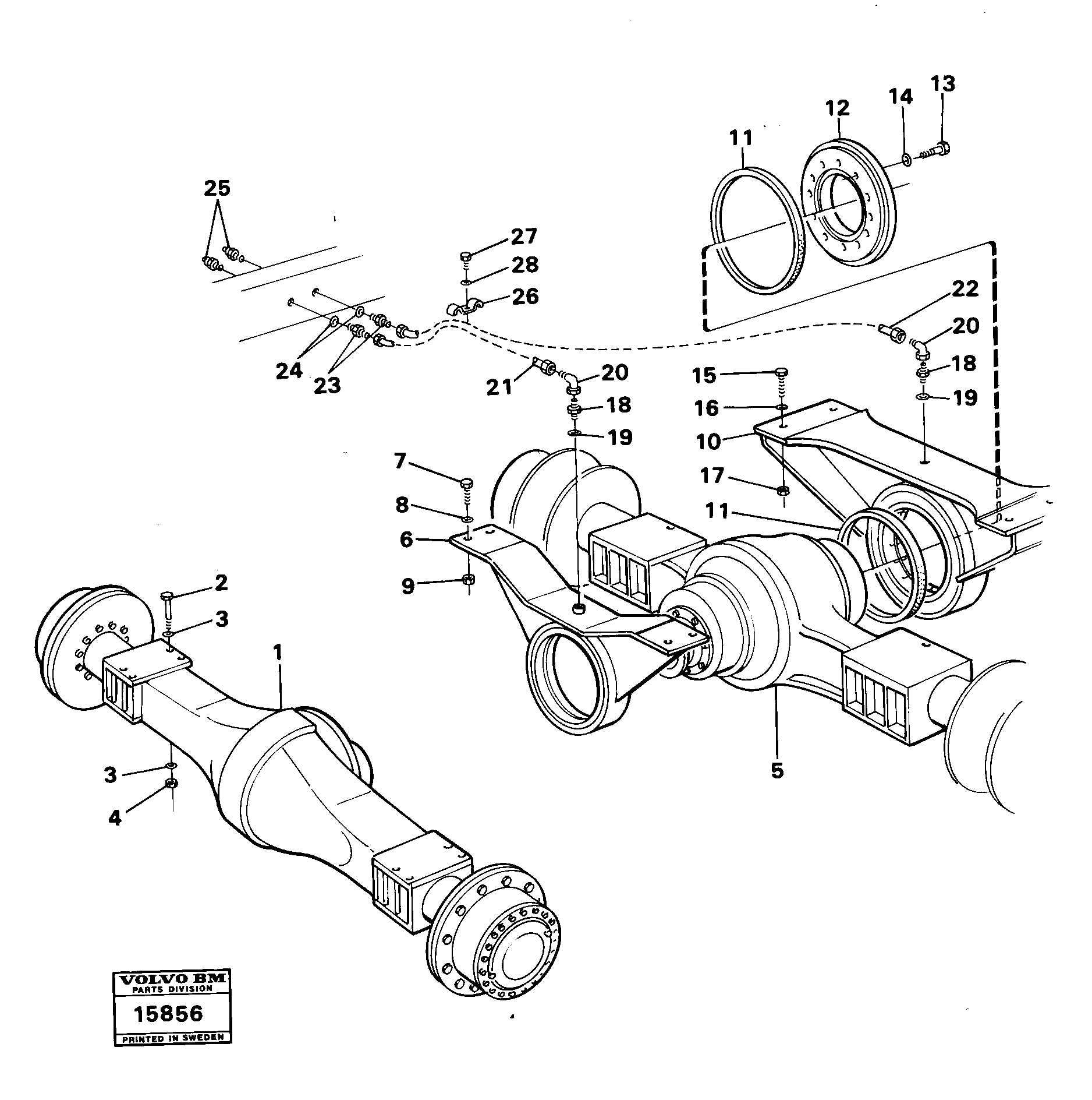 Схема запчастей Volvo 4500 4500 - 22006 Driveshafts with assembly parts 