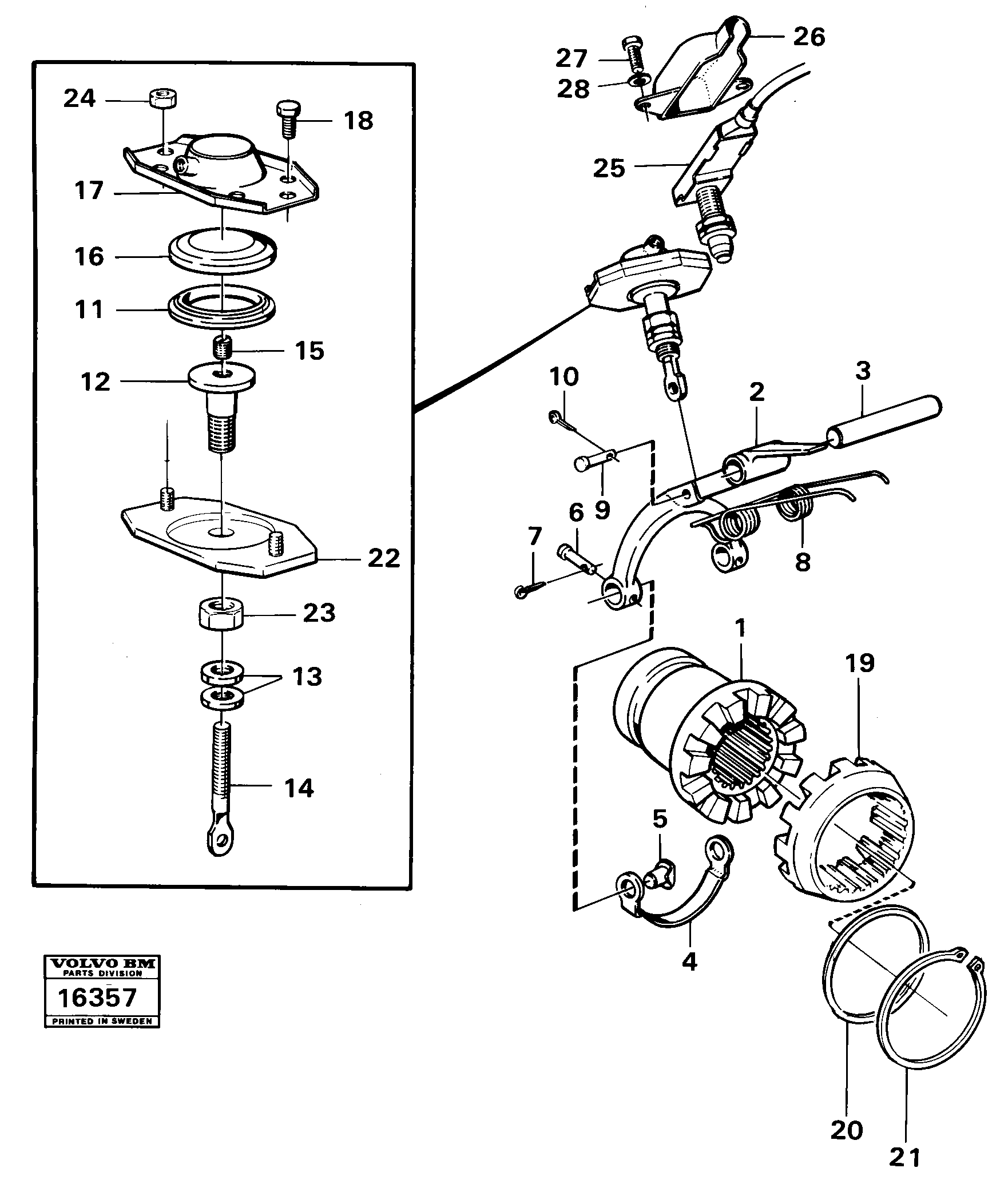 Схема запчастей Volvo 4500 4500 - 22009 Differential lock 