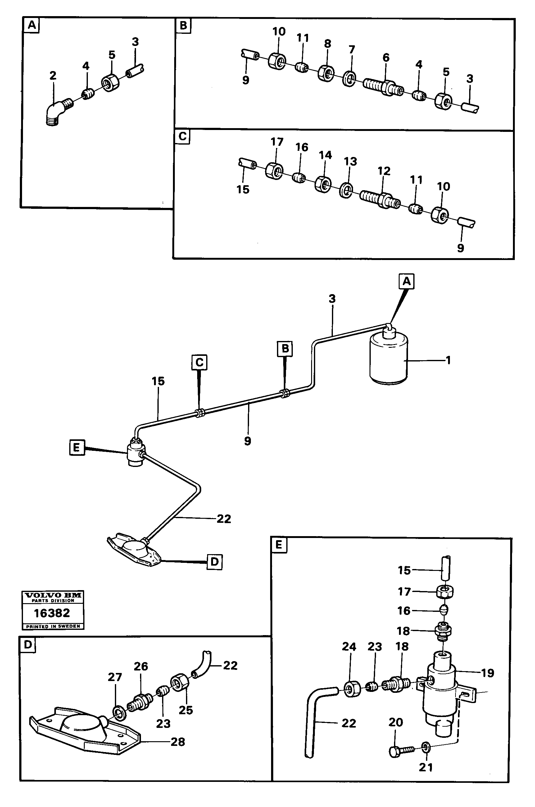 Схема запчастей Volvo 4500 4500 - 22013 Differential lock pneumatic system 