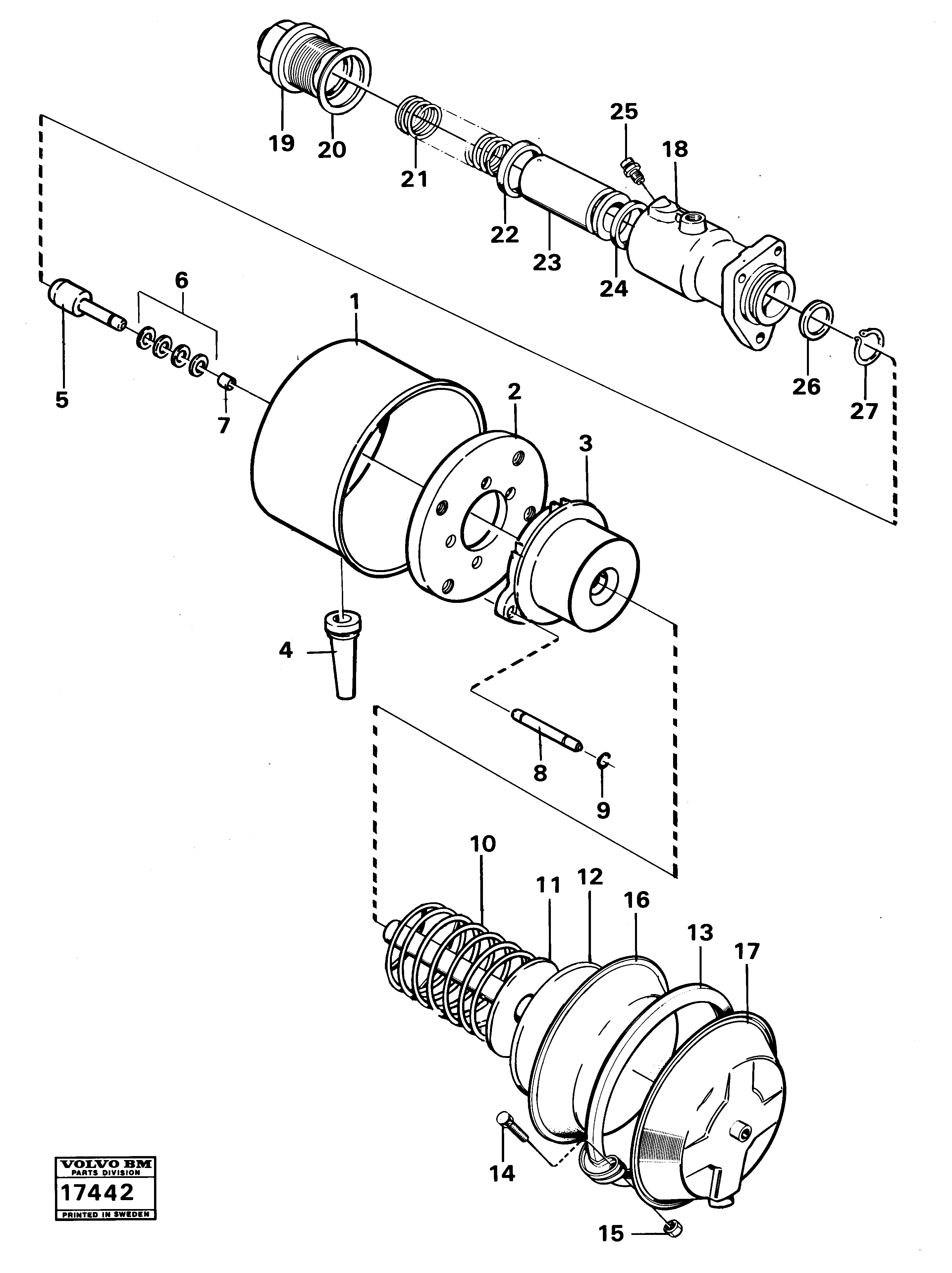 Схема запчастей Volvo 4500 4500 - 10135 Brake unit tillv nr 1722 - 3232 