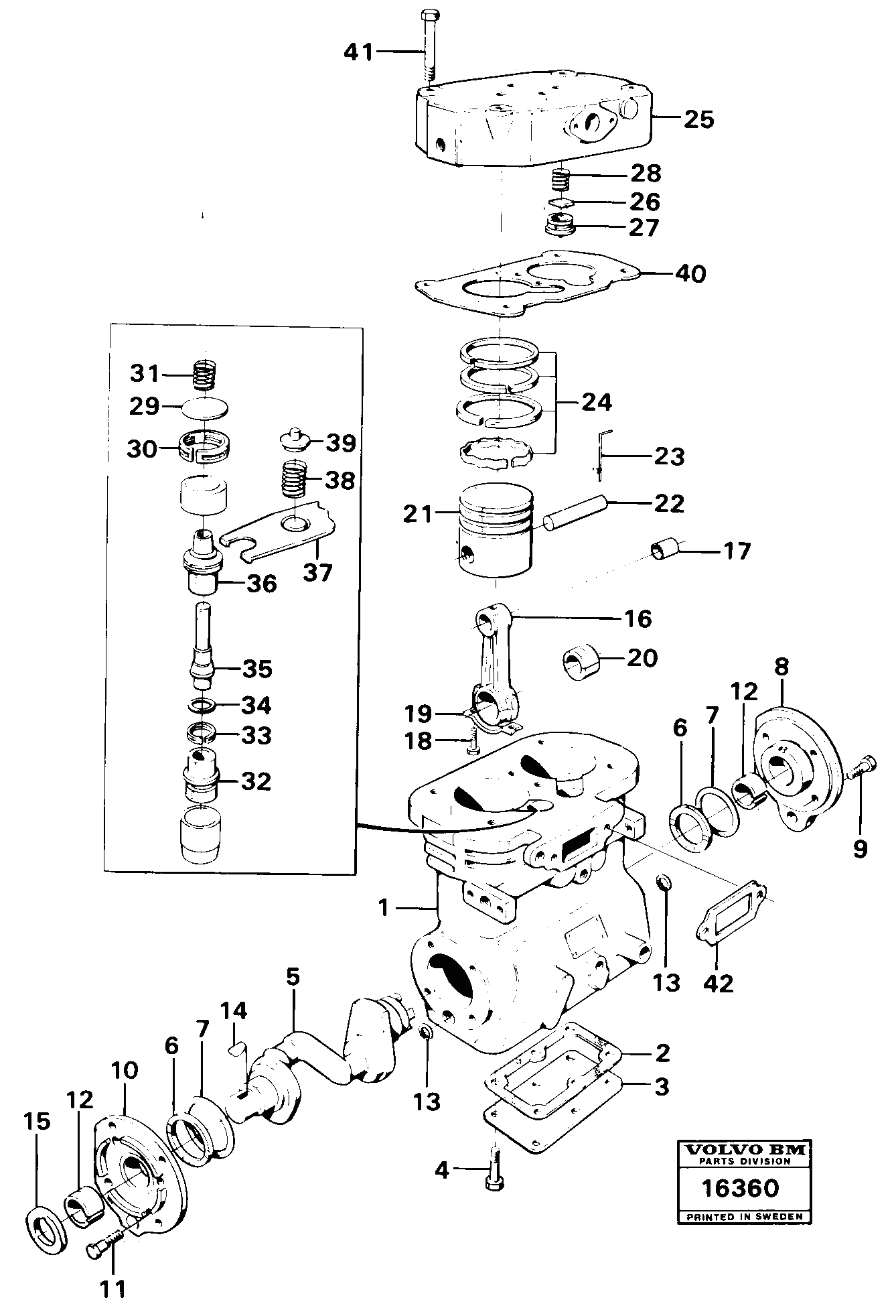 Схема запчастей Volvo 4500 4500 - 11405 Air compressor 