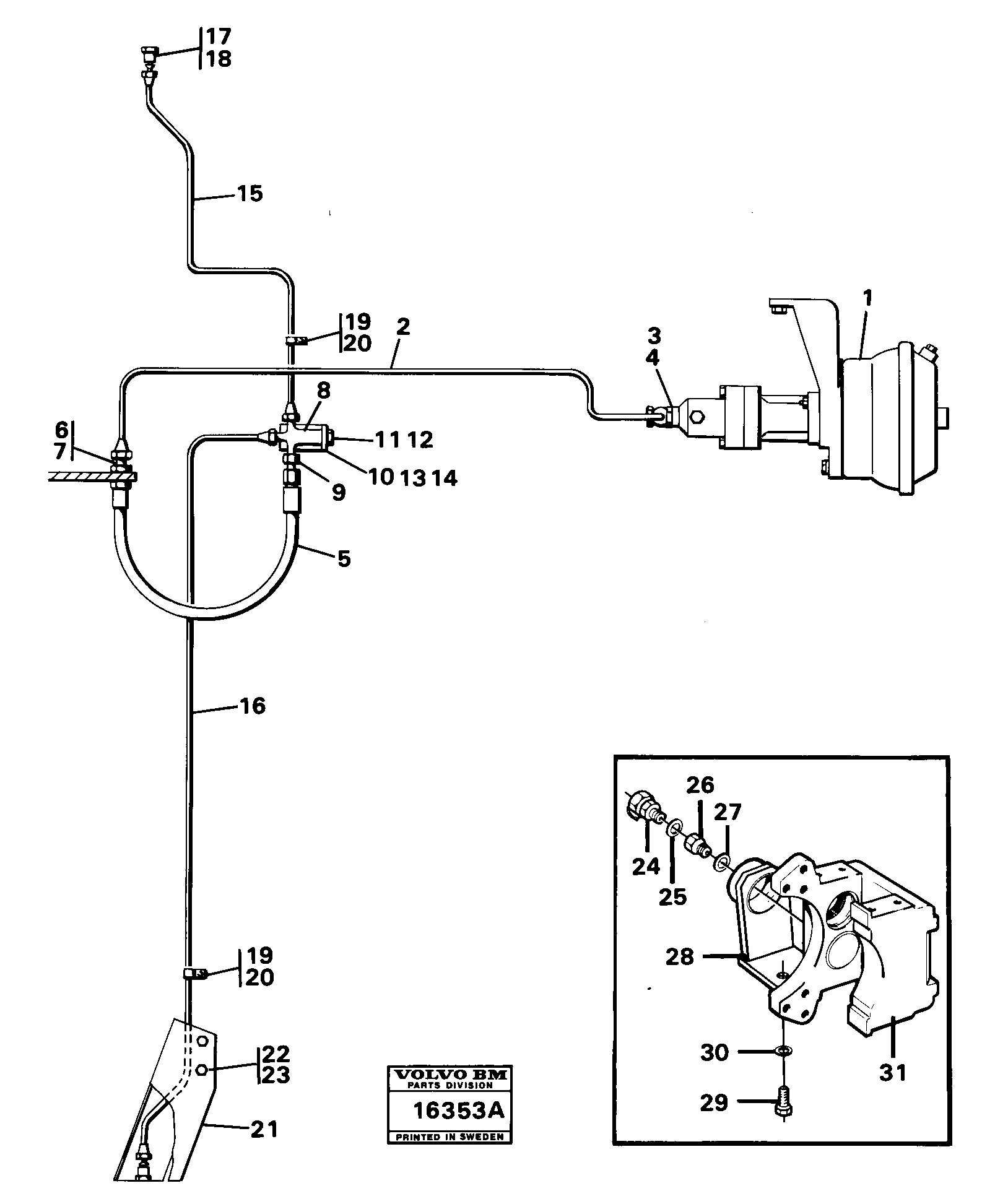 Схема запчастей Volvo 4500 4500 - 22019 Hydraulic system rear Tillv.nr -1721 