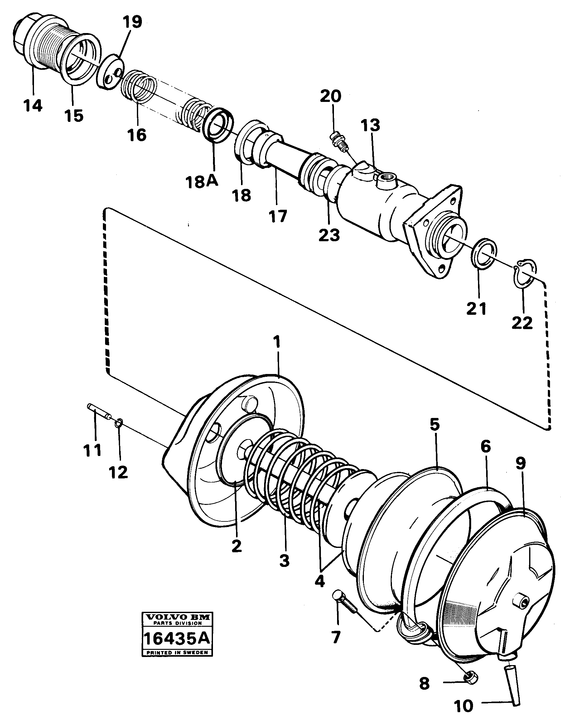 Схема запчастей Volvo 4500 4500 - 23550 Brake unit tillv nr 3233 - 