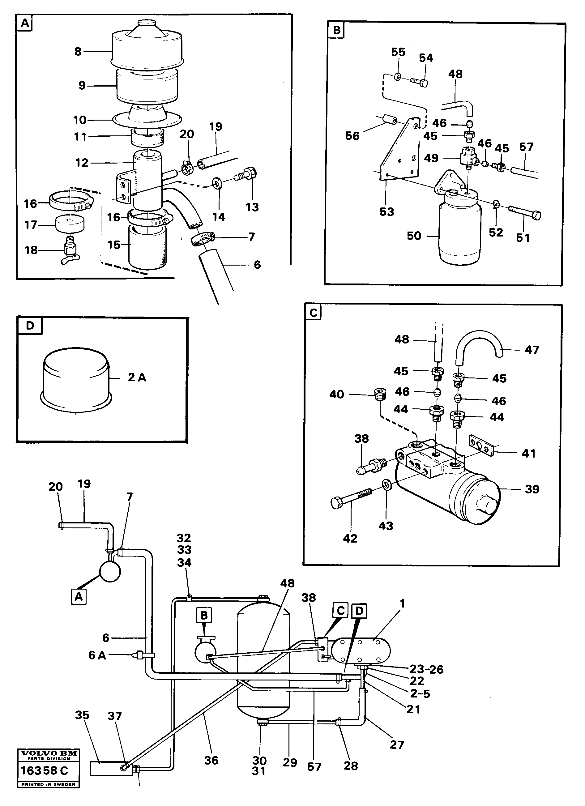 Схема запчастей Volvo 4500 4500 - 81621 Air compressor,rear 