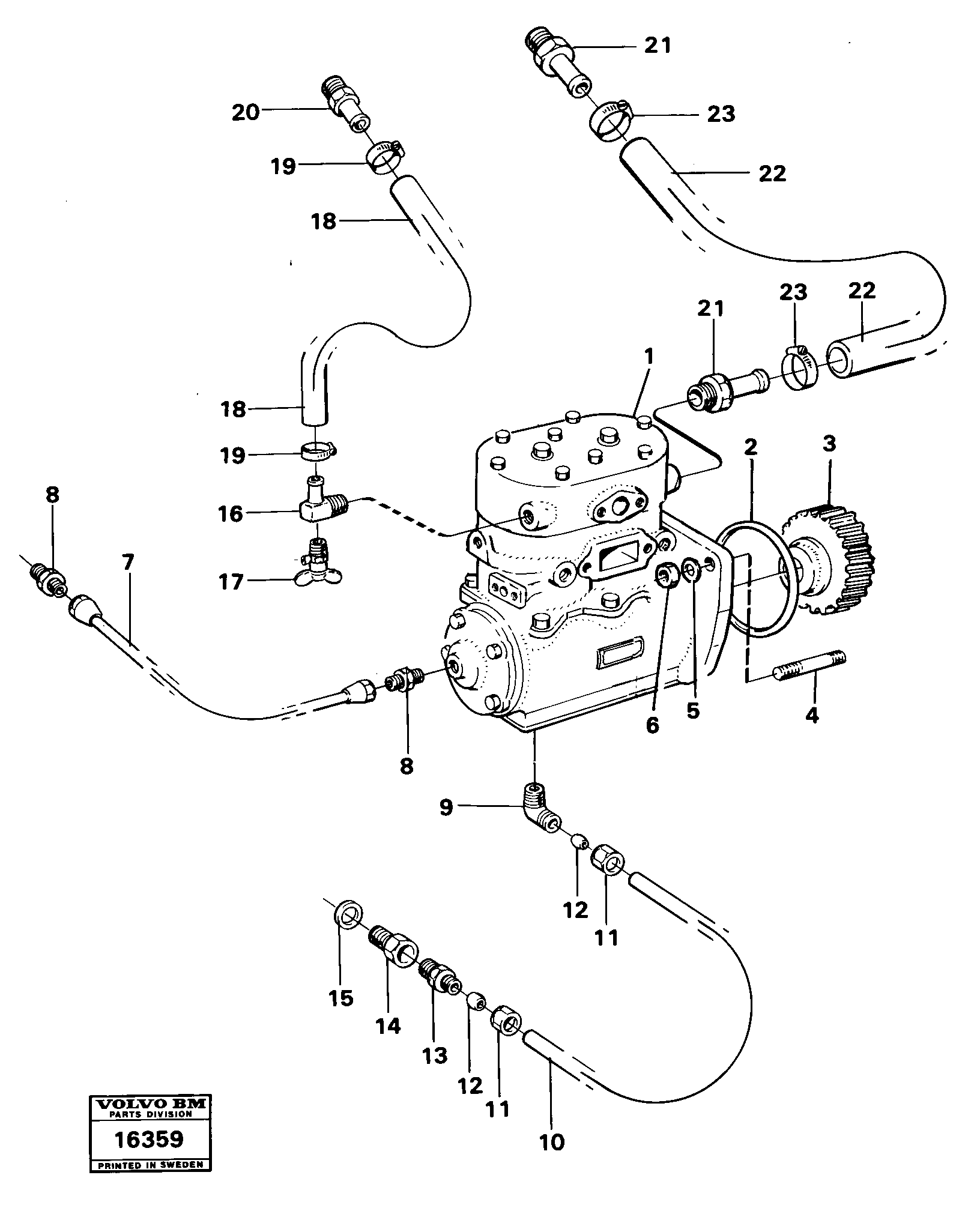 Схема запчастей Volvo 4500 4500 - 83498 Air-compressor with fitting parts 