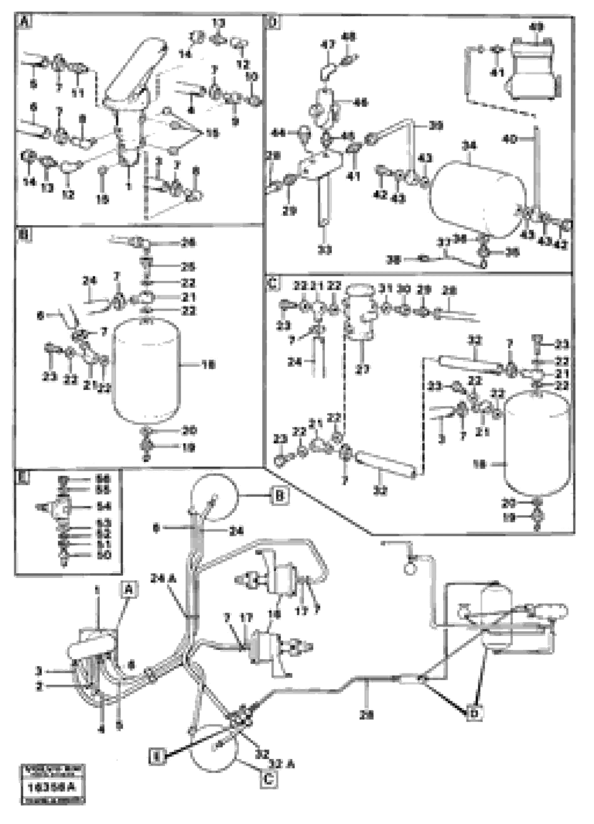 Схема запчастей Volvo 4500 4500 - 84029 Pneumatic system,front pipes Tillv.nr -1721 