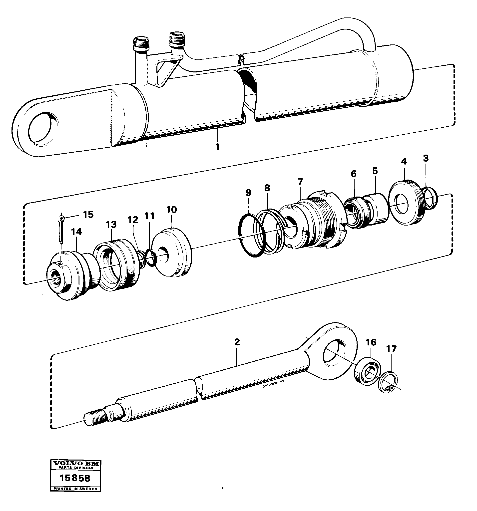 Схема запчастей Volvo 4500 4500 - 36416 Steering cylinder tillv nr -2600 