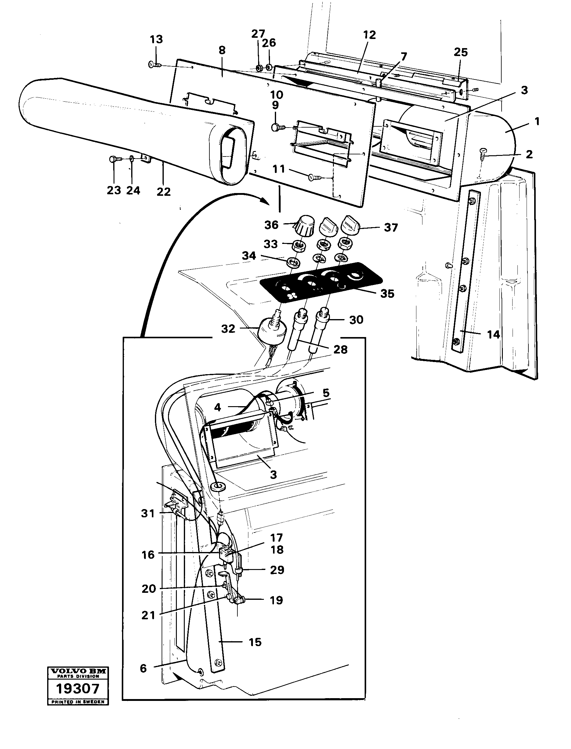 Схема запчастей Volvo 4500 4500 - 36451 Controls prod nr 33310,33314 