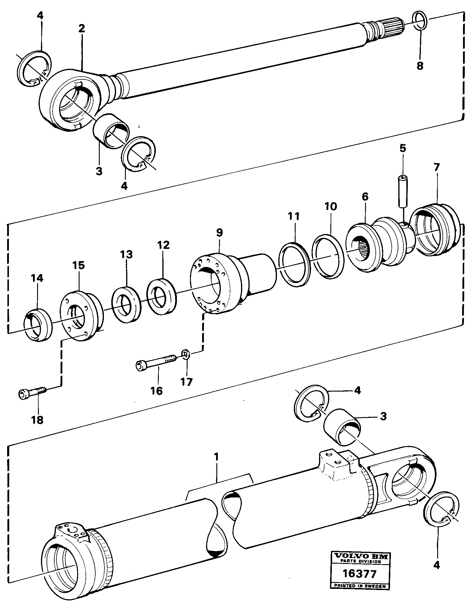 Схема запчастей Volvo 4500 4500 - 1409 Hydraulic cylinder tilting Tillv Nr -3324 