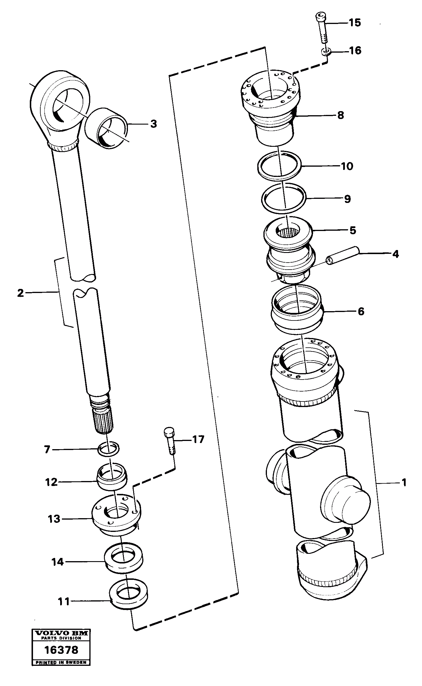 Схема запчастей Volvo 4500 4500 - 17744 Hydraulic cylinder lifting Tillv Nr -3324 