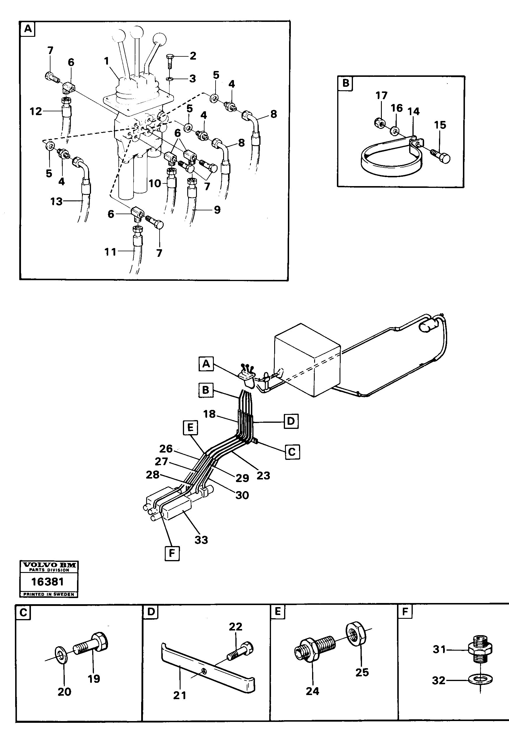 Схема запчастей Volvo 4500 4500 - 17752 Servo-system control lines Tillv Nr -1955 