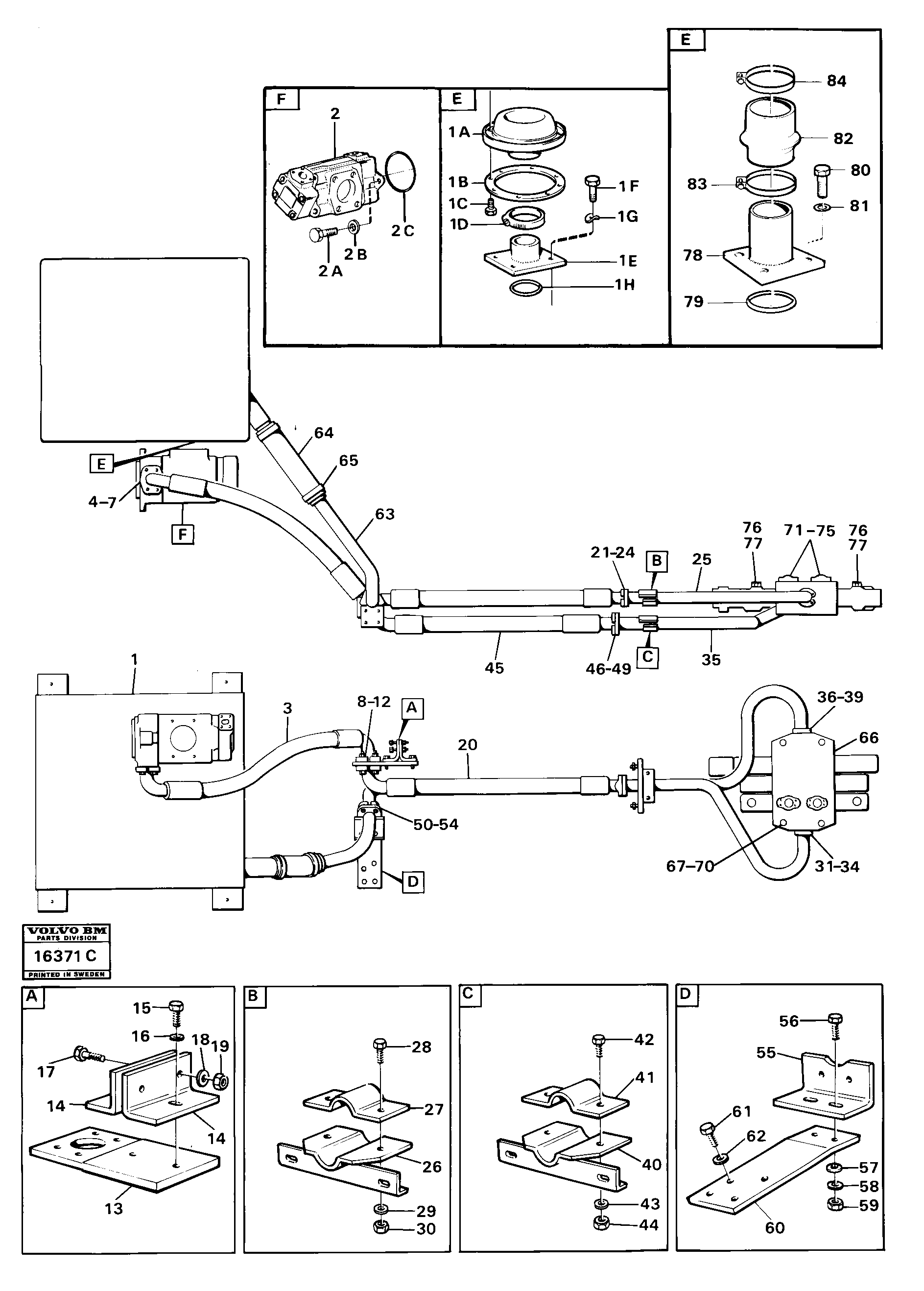 Схема запчастей Volvo 4500 4500 - 34490 Feed lines 