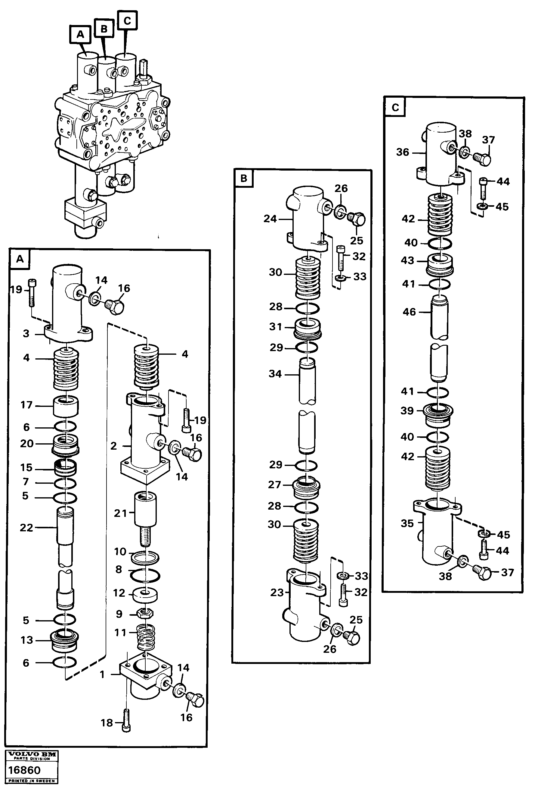 Схема запчастей Volvo 4500 4500 - 41708 Spring centering 