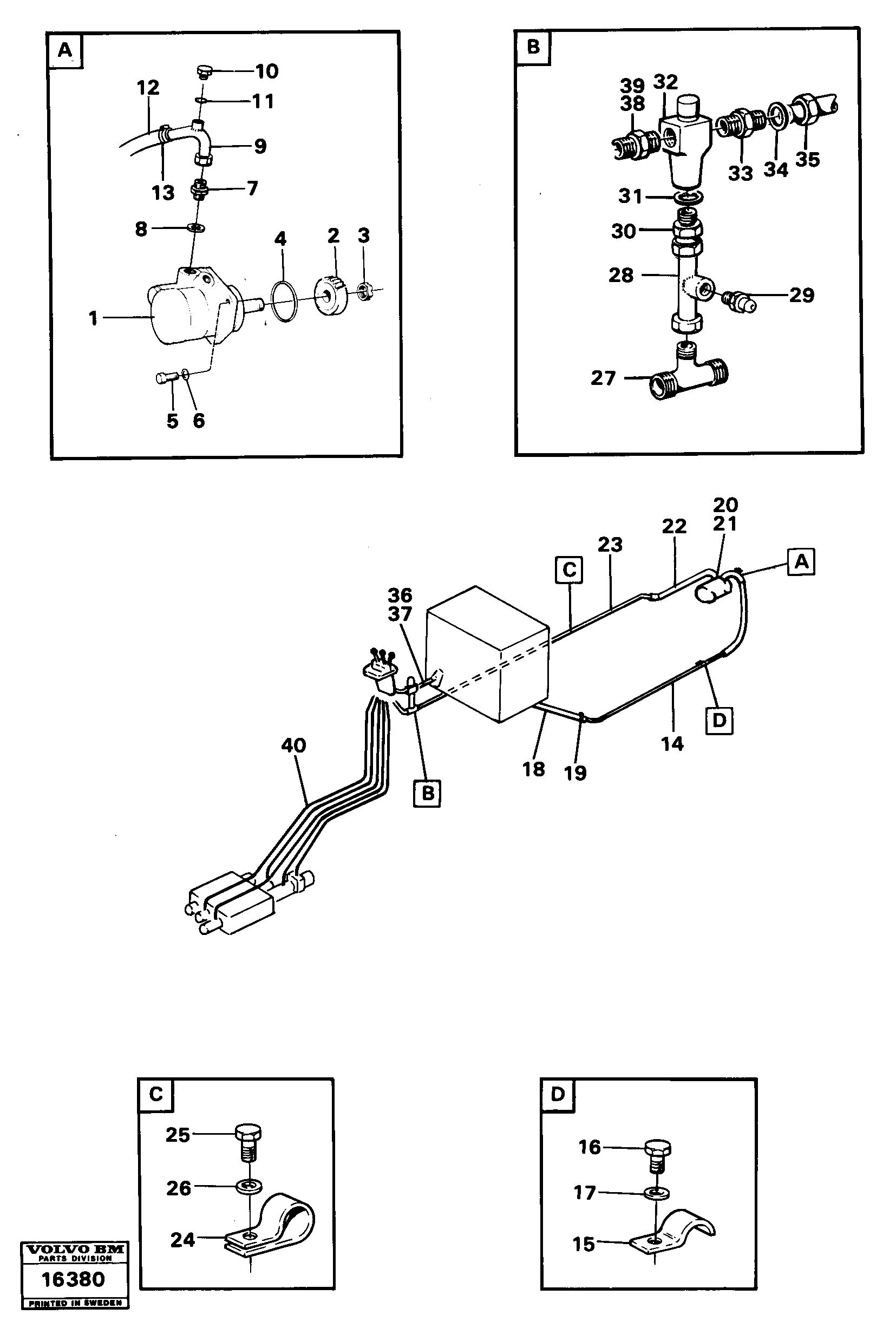 Схема запчастей Volvo 4500 4500 - 99366 Servo-system feed lines 