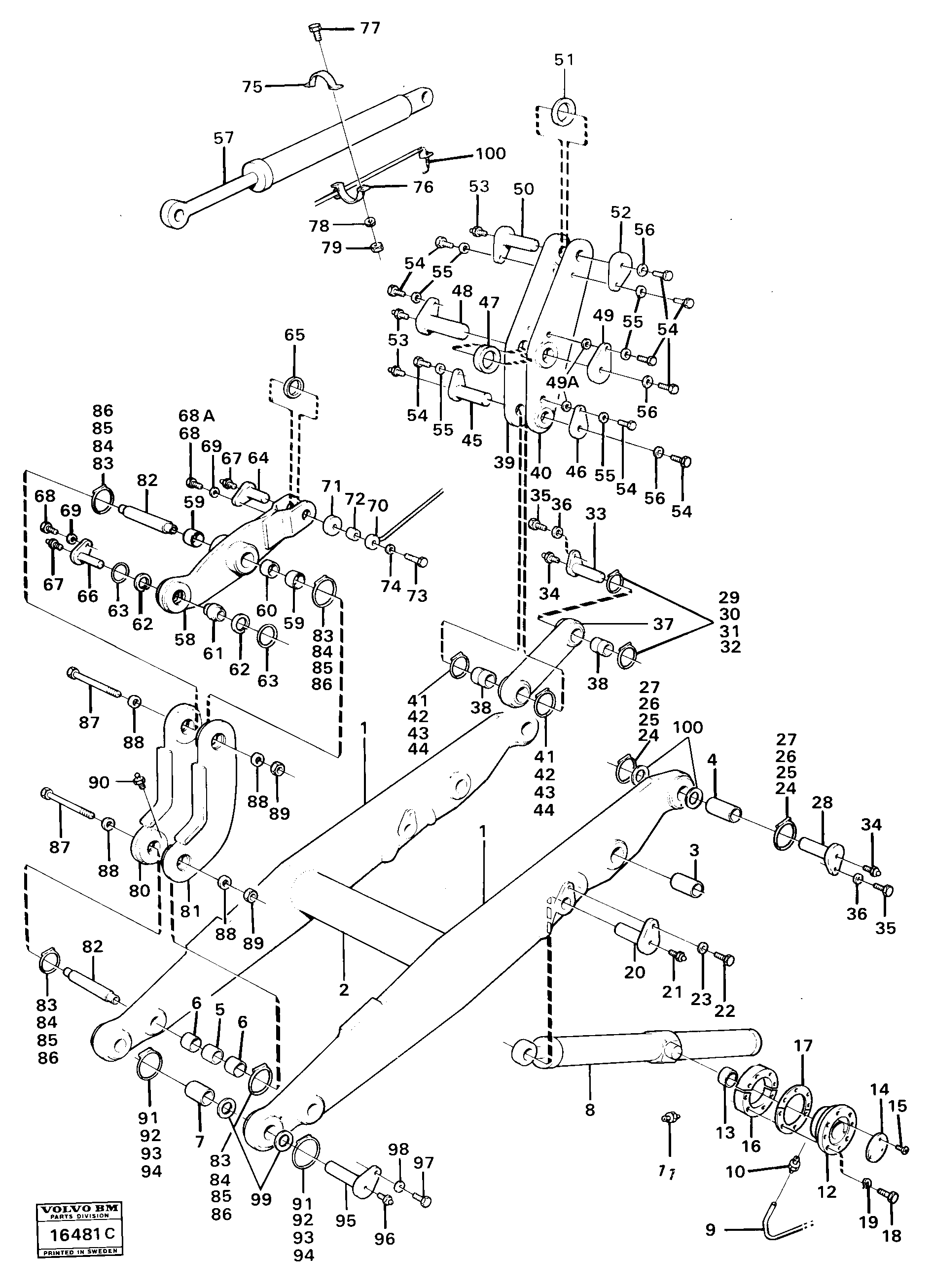 Схема запчастей Volvo 4500 4500 - 34500 Lifting unit 