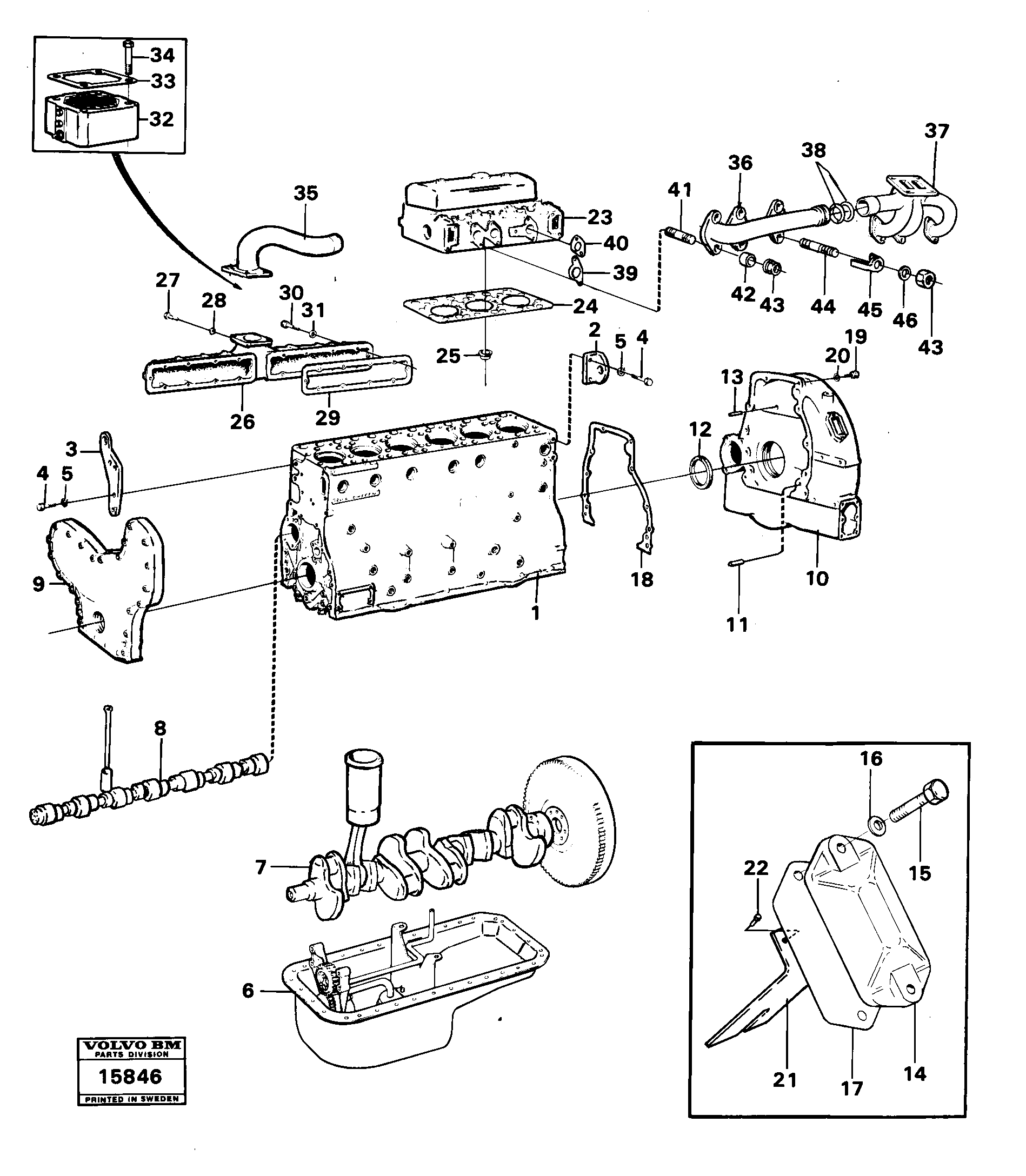 Схема запчастей Volvo 4500 4500 - 100743 Engine with fitting parts 