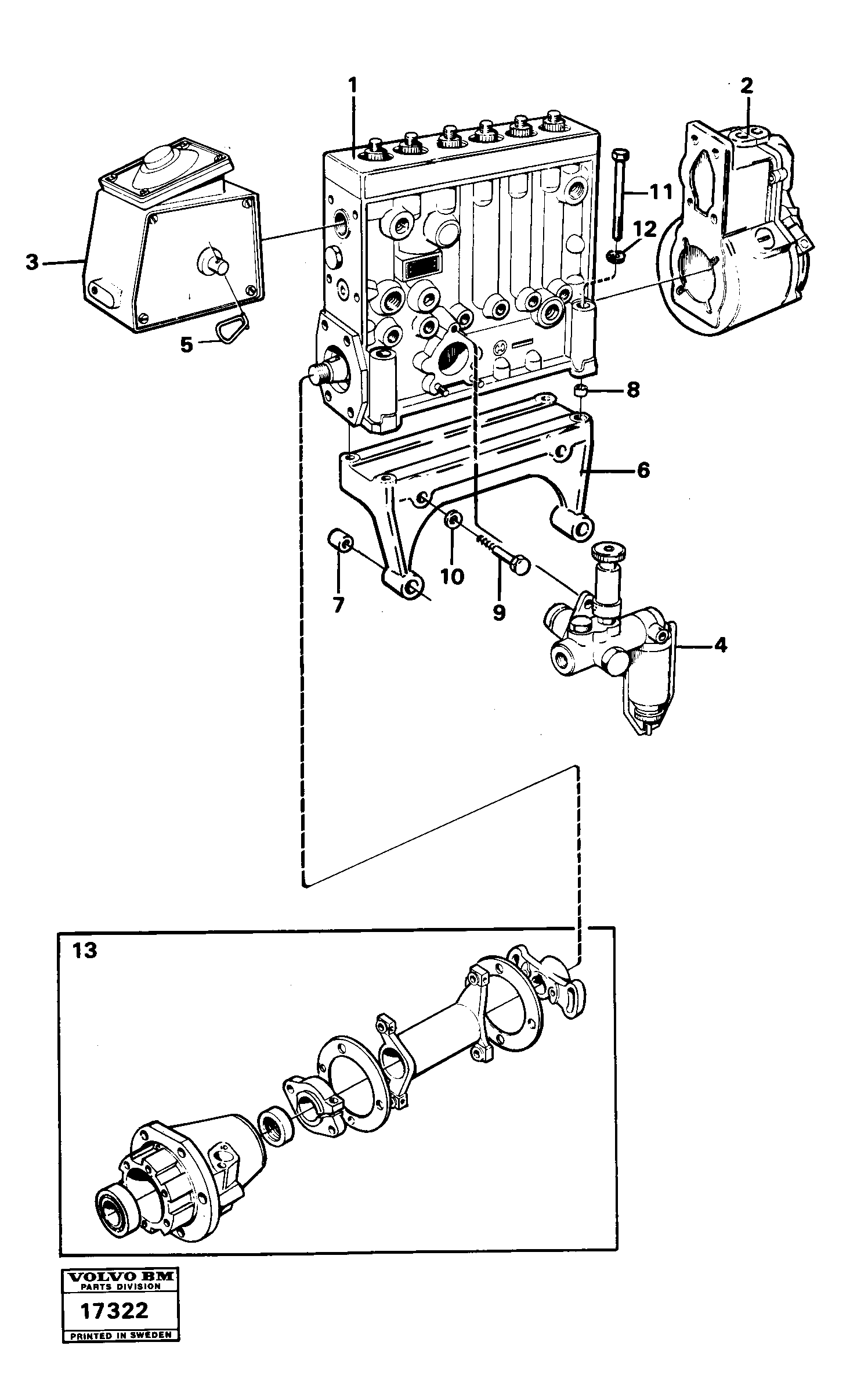 Схема запчастей Volvo 4600 4600 - 22583 Injection pump with drive 