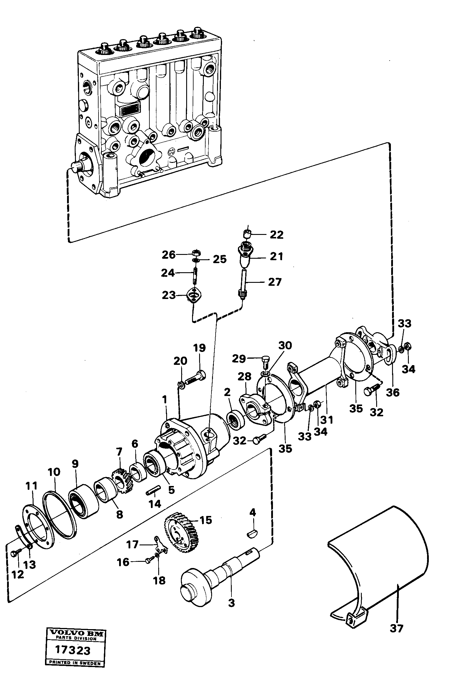 Схема запчастей Volvo 4600 4600 - 2281 Pump drive 